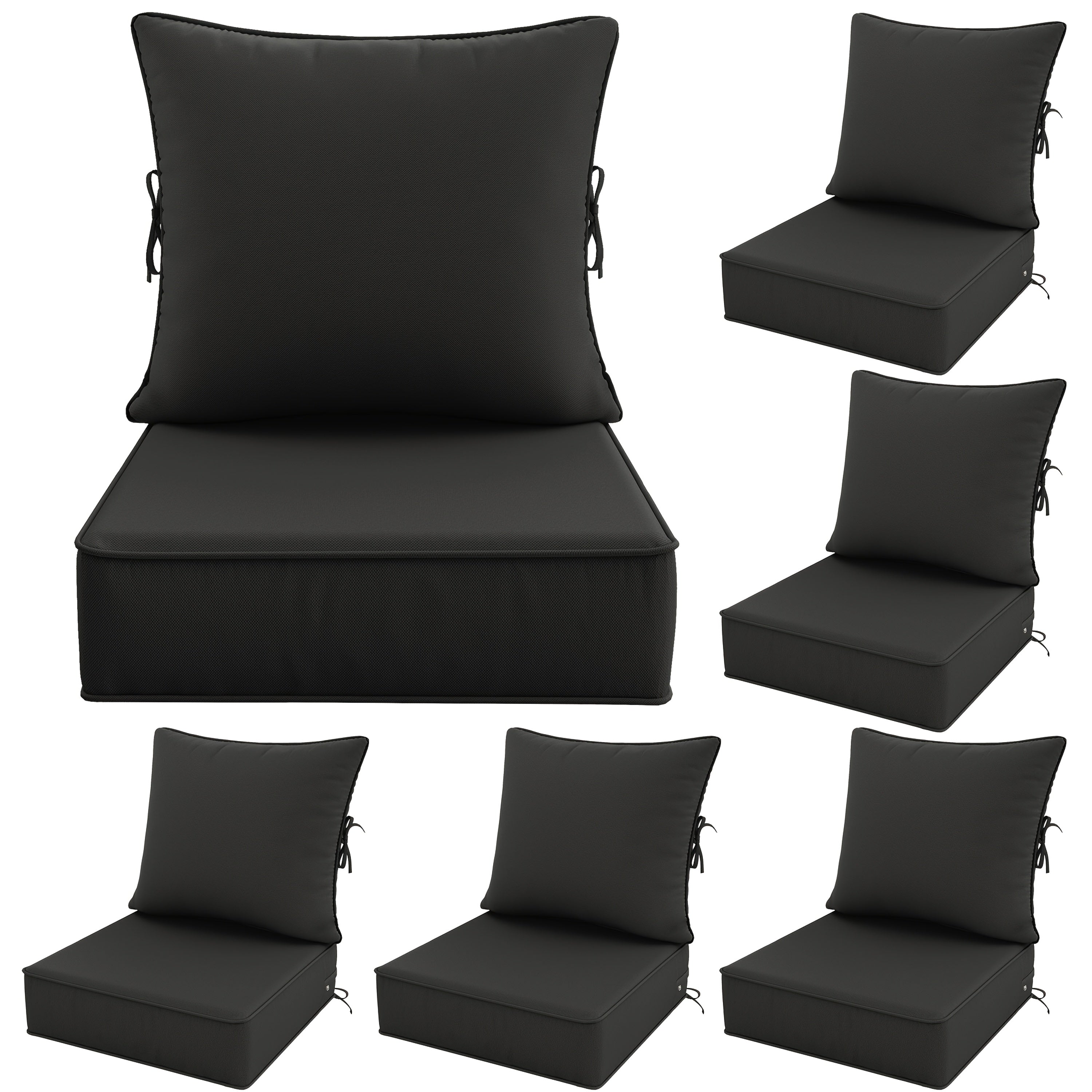 Outdoor Cushion Set of 1pc\u002F2pcs\u002F4pcs\u002F6pcs - Thick 35D High-Density Foam Cushions Measuring 24*24*6.5 Inches, Featuring Quick Rebound, High Durability, And Easy Cleaning, Suitable for Outdoor Furniture Like Sofas And Patio Chairs