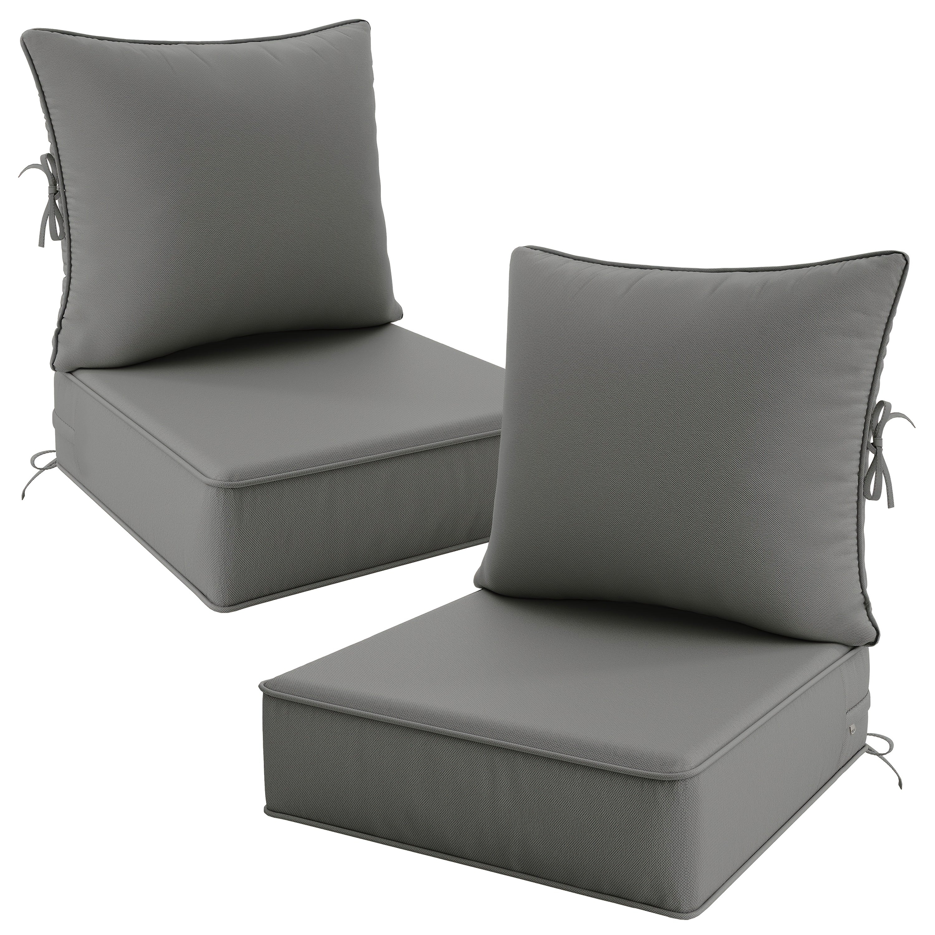 Outdoor Cushion Set of 1pc\u002F2pcs\u002F4pcs\u002F6pcs - Thick 35D High-Density Foam Cushions Measuring 24*24*6.5 Inches, Featuring Quick Rebound, High Durability, And Easy Cleaning, Suitable for Outdoor Furniture Like Sofas And Patio Chairs