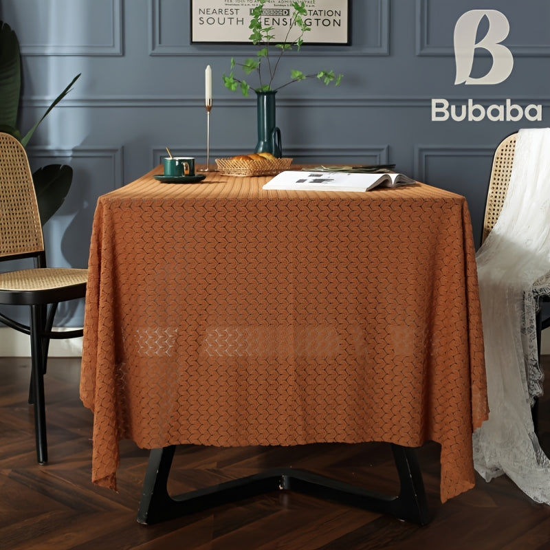 Nordic Style Lace Tablecloth for Weddings, Solid Color Rectangular Table Mat