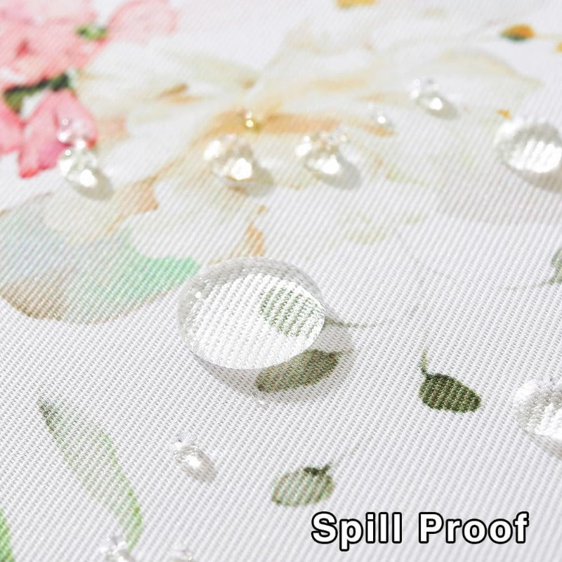 SASTYBALE Spring Summer Tablecloths for Rectangle Tables 84x60 Inch, Washable Watercolor Wildflower Green Floral Fabric Table Cloth, High Quality Runner Style Tablecloth for Picnic Dinner Outdoor