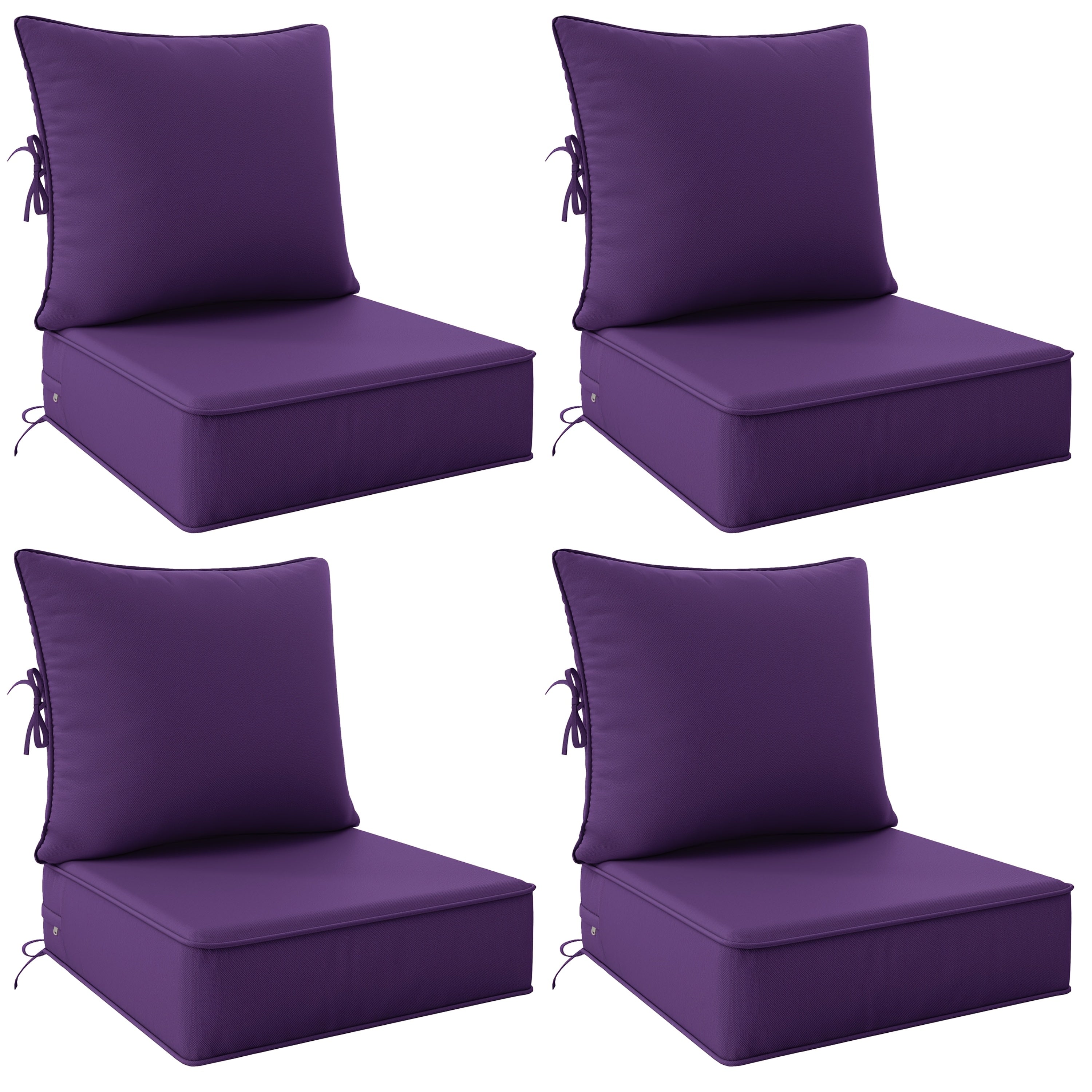 Outdoor Cushion Set of 1pc\u002F2pcs\u002F4pcs\u002F6pcs - Thick 35D High-Density Foam Cushions Measuring 24*24*6.5 Inches, Featuring Quick Rebound, High Durability, And Easy Cleaning, Suitable for Outdoor Furniture Like Sofas And Patio Chairs