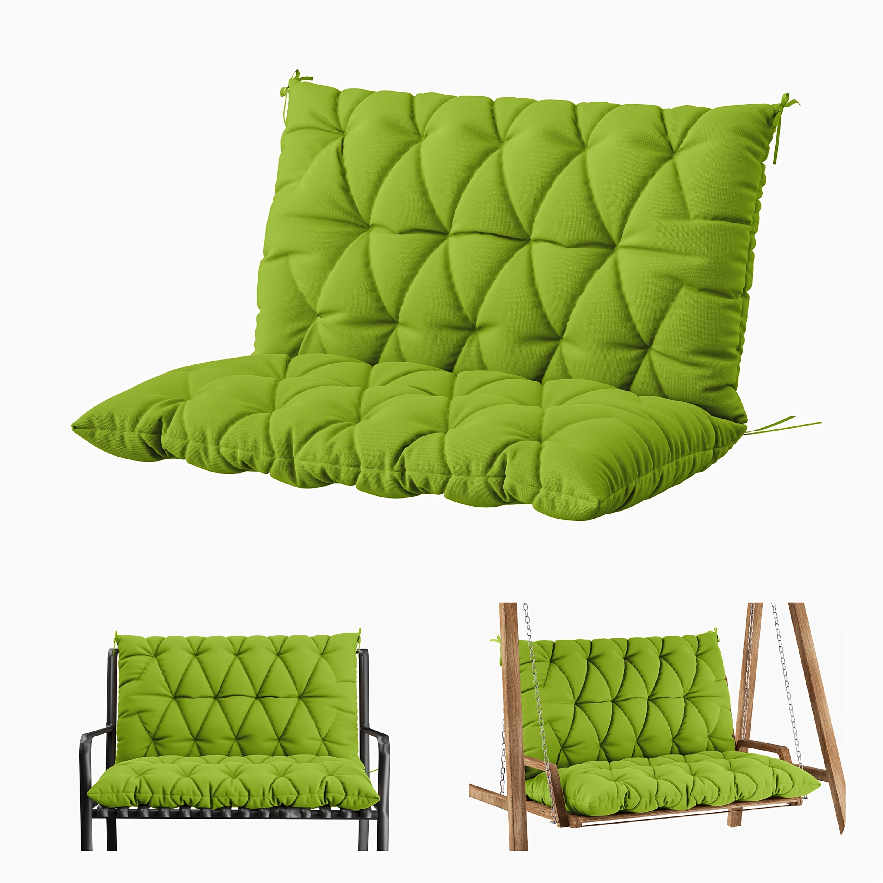 1pc Outdoor Swing Cushion With Backrest, 47x40 Inches, 5 Inches Thick, Waterproof Chair Cushion For Outdoor Furniture, 2-3 Seat Replaceable 5 Inch Swing Cushion, Great For Backyard, Garden, Etc., 19 Colors Available, Cushion Only