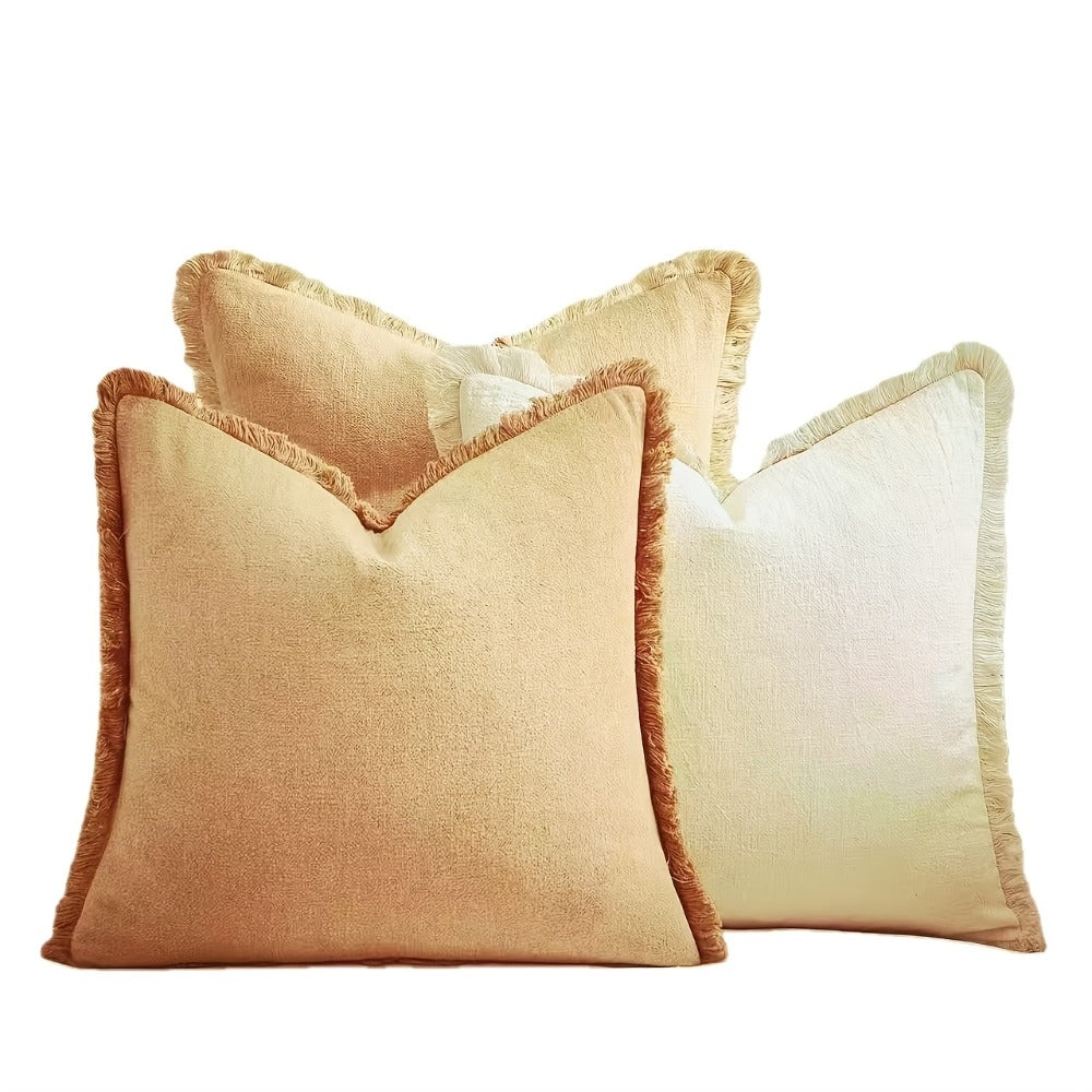 Set of 3 Neutral Tassel Decorative Pillow Covers, Featuring a Bohemian Farmhouse Style, Suitable for Bedding, Sofas, And Living Room Home Decor