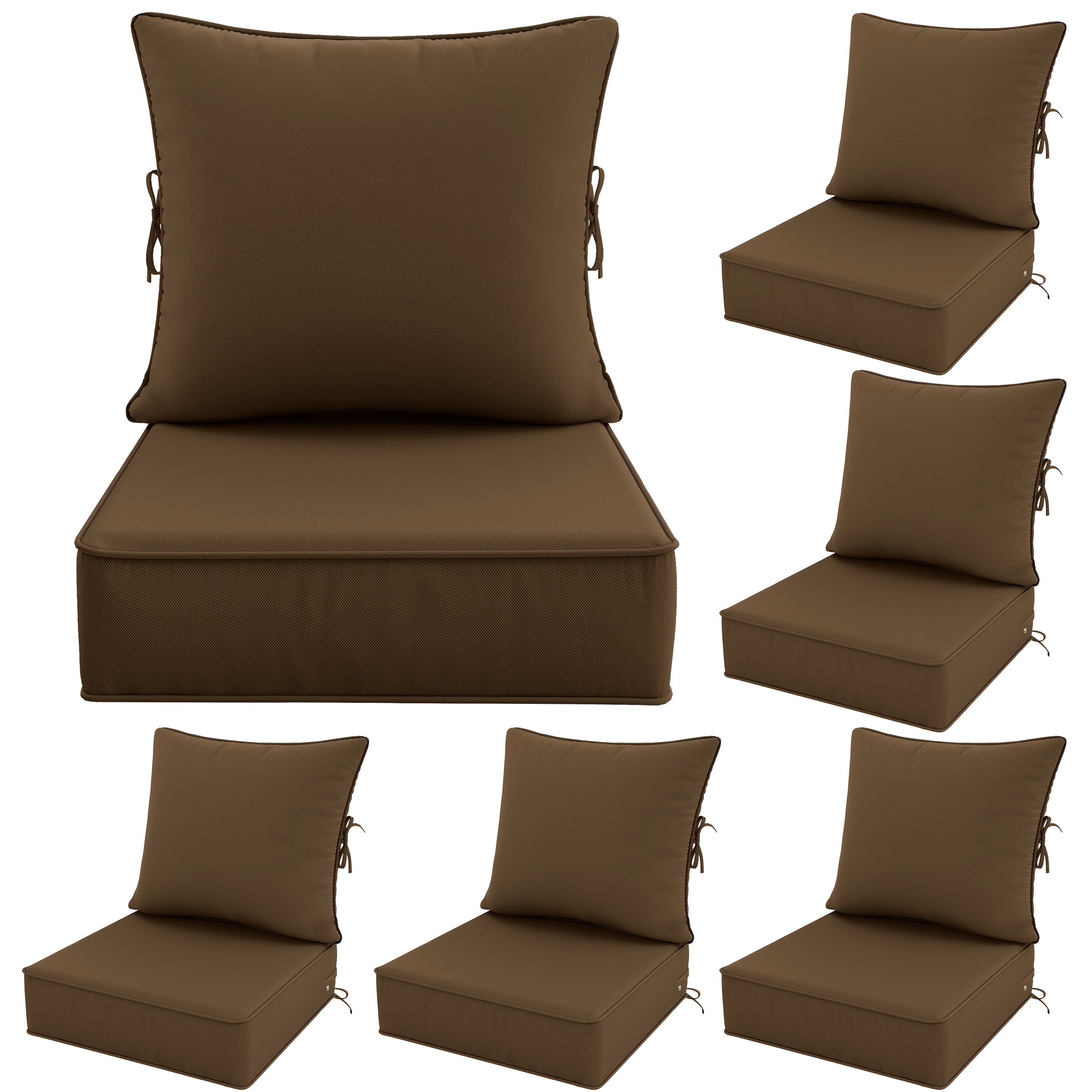 Outdoor Cushion Set of 1pc\u002F2pcs\u002F4pcs\u002F6pcs - Thick 35D High-Density Foam Cushions Measuring 24*24*6.5 Inches, Featuring Quick Rebound, High Durability, And Easy Cleaning, Suitable for Outdoor Furniture Like Sofas And Patio Chairs