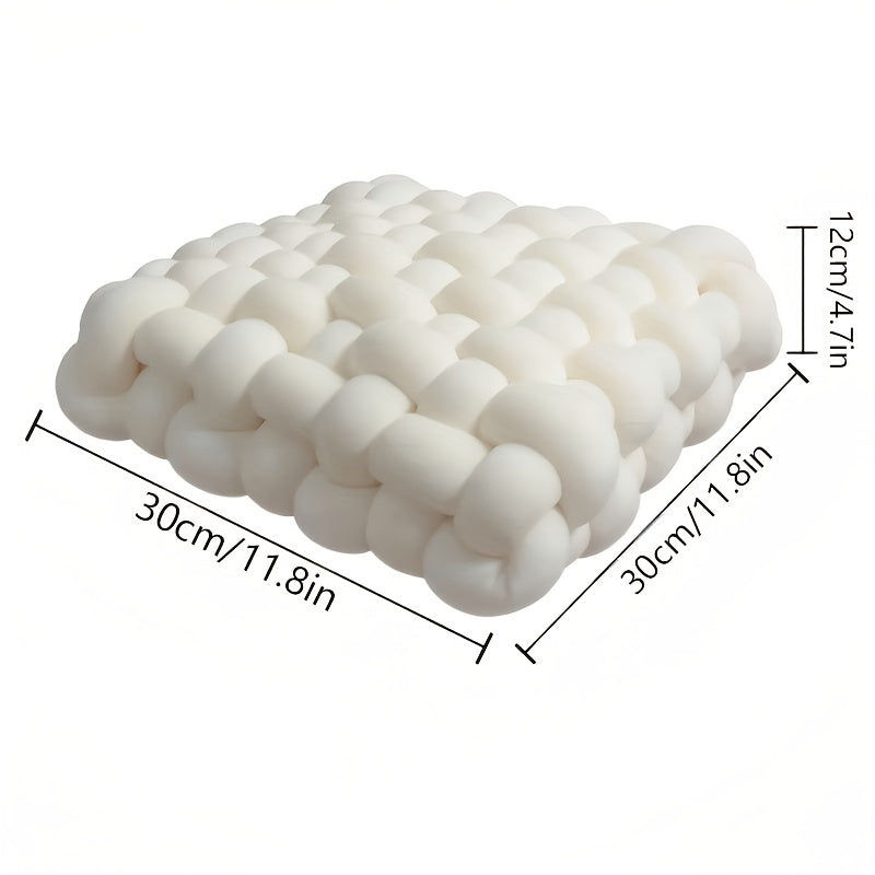 Handmade Square Throw & Back Cushion - Fiber Texture Sofa Bed Chair Office Pillow, Soft Tatami, Handwashable All-Season Decorative Accent for Home - Ideal Cozy Gift (Polyfill Suitable for Most Bedframes)