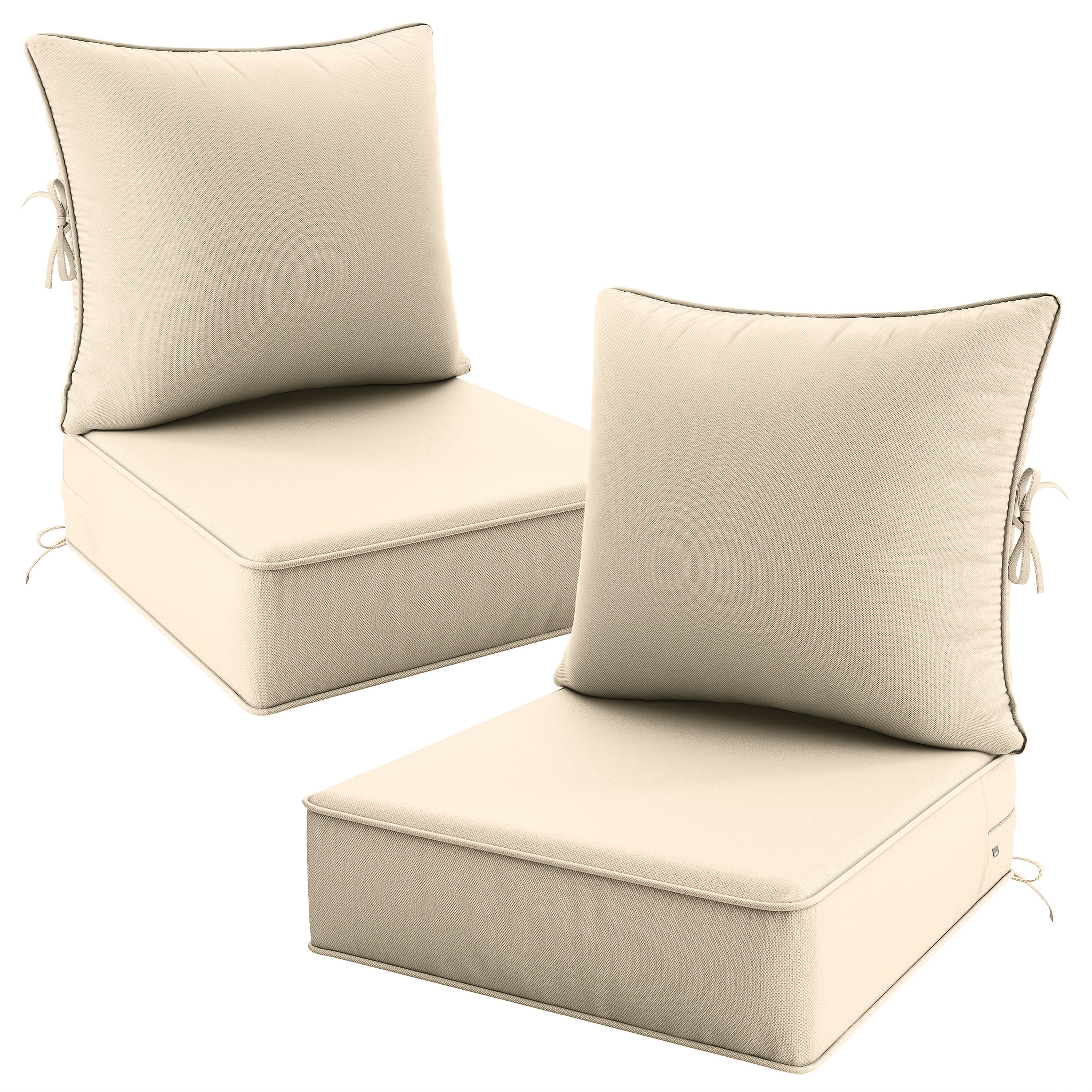 Outdoor Cushion Set of 1pc\u002F2pcs\u002F4pcs\u002F6pcs - Thick 35D High-Density Foam Cushions Measuring 24*24*6.5 Inches, Featuring Quick Rebound, High Durability, And Easy Cleaning, Suitable for Outdoor Furniture Like Sofas And Patio Chairs