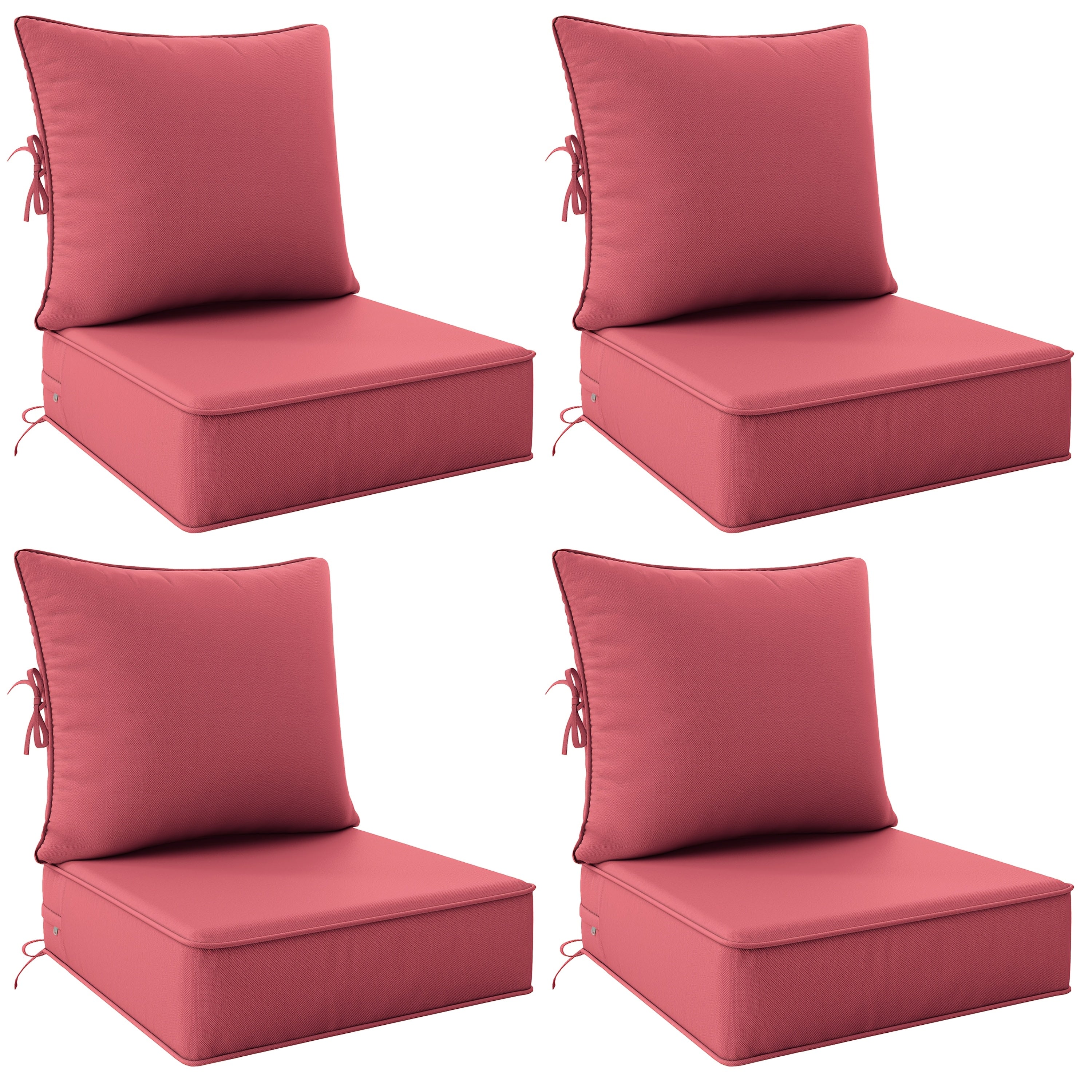 Outdoor Cushion Set of 1pc\u002F2pcs\u002F4pcs\u002F6pcs - Thick 35D High-Density Foam Cushions Measuring 24*24*6.5 Inches, Featuring Quick Rebound, High Durability, And Easy Cleaning, Suitable for Outdoor Furniture Like Sofas And Patio Chairs