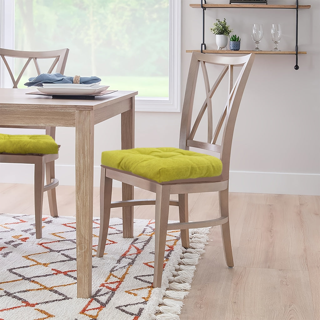 Soft Chair Cushions Set of 4 Soft Chair Cushions for Dining Chairs, Indoor Kitchen Chair Cushions with Ties, 15.3\