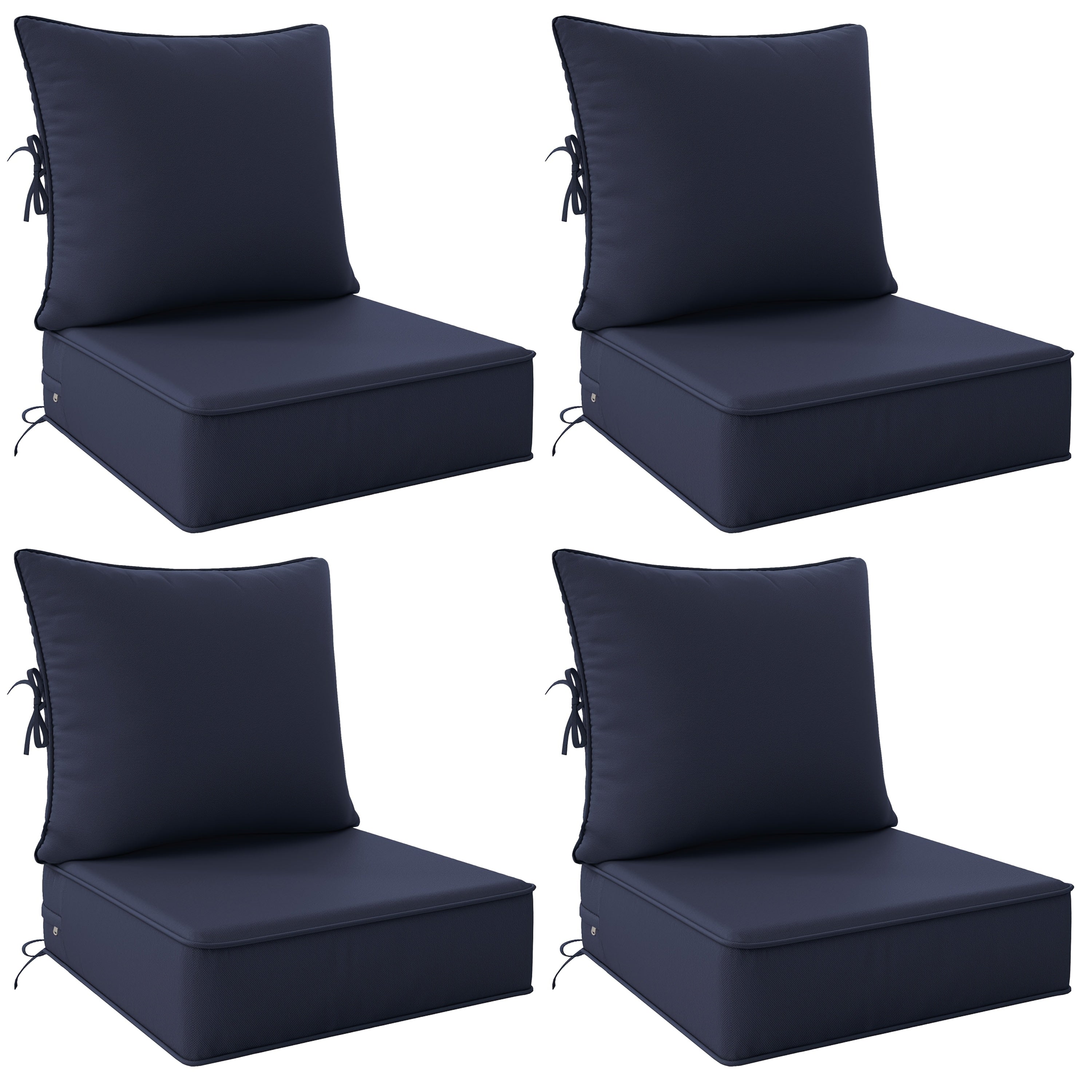 Outdoor Cushion Set of 1pc\u002F2pcs\u002F4pcs\u002F6pcs - Thick 35D High-Density Foam Cushions Measuring 24*24*6.5 Inches, Featuring Quick Rebound, High Durability, And Easy Cleaning, Suitable for Outdoor Furniture Like Sofas And Patio Chairs