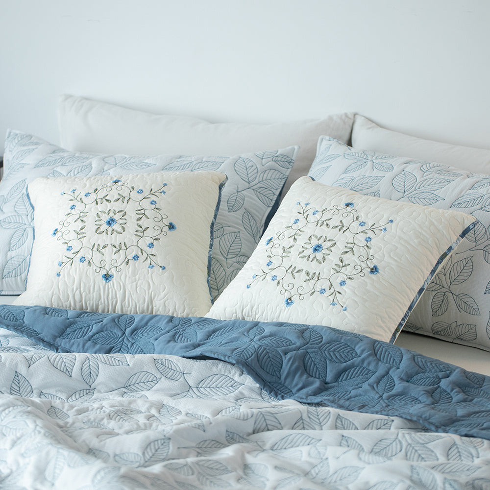 1pc Luxurious Cotton Stitched Embroidery Cushion - Soft Decorative Throw Pillow for Home, Bedroom, College Dorm, Camper, RV and Guestroom - - Machine Washable