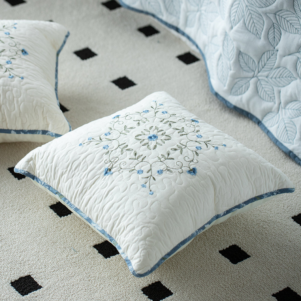 1pc Luxurious Cotton Stitched Embroidery Cushion - Soft Decorative Throw Pillow for Home, Bedroom, College Dorm, Camper, RV and Guestroom - - Machine Washable