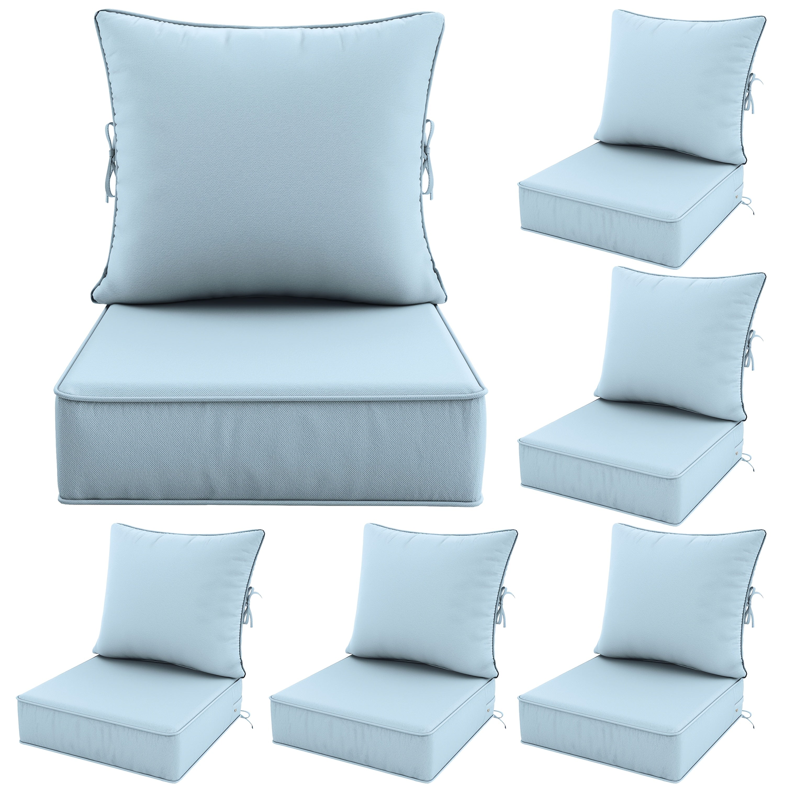 Outdoor Cushion Set of 1pc\u002F2pcs\u002F4pcs\u002F6pcs - Thick 35D High-Density Foam Cushions Measuring 24*24*6.5 Inches, Featuring Quick Rebound, High Durability, And Easy Cleaning, Suitable for Outdoor Furniture Like Sofas And Patio Chairs
