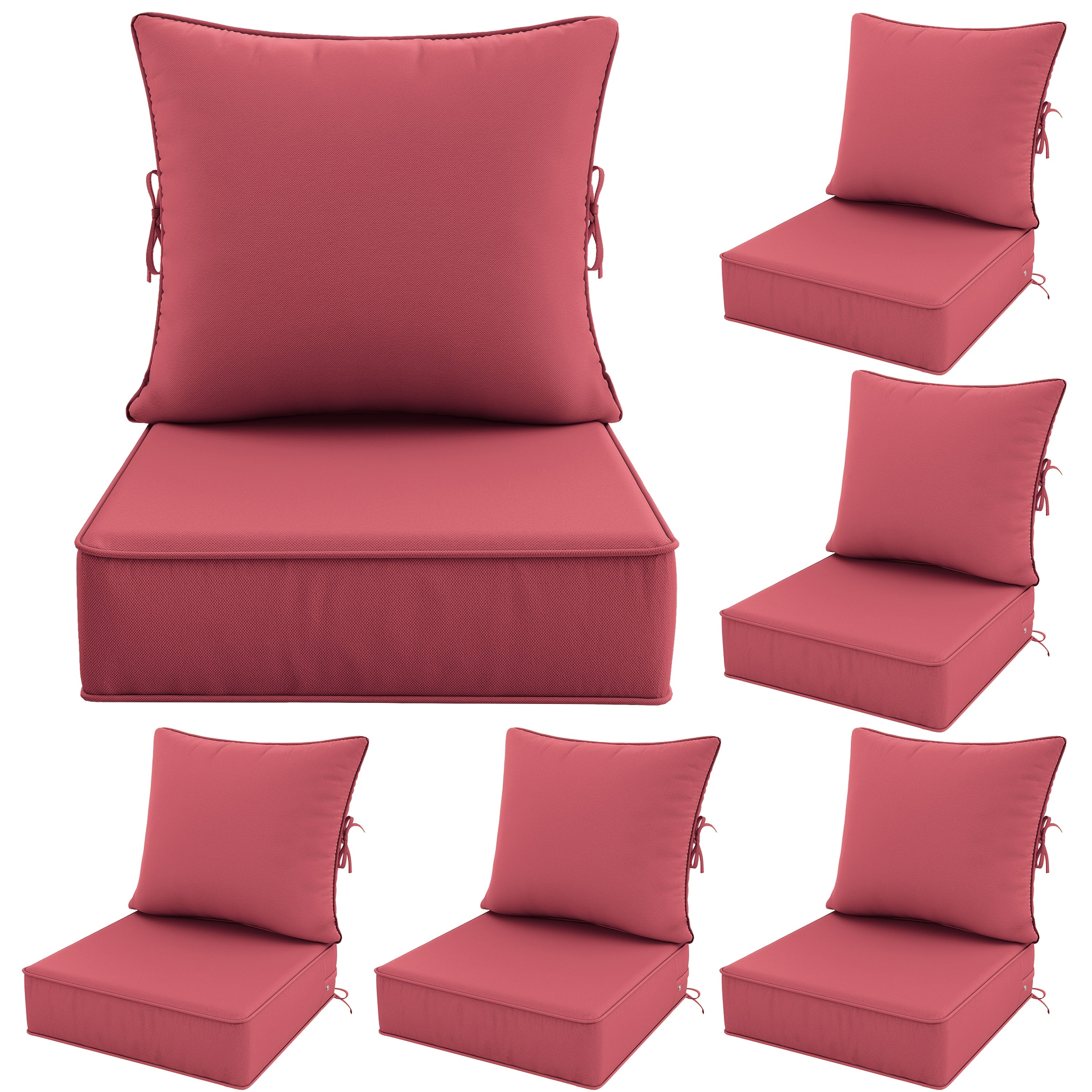 Outdoor Cushion Set of 1pc\u002F2pcs\u002F4pcs\u002F6pcs - Thick 35D High-Density Foam Cushions Measuring 24*24*6.5 Inches, Featuring Quick Rebound, High Durability, And Easy Cleaning, Suitable for Outdoor Furniture Like Sofas And Patio Chairs