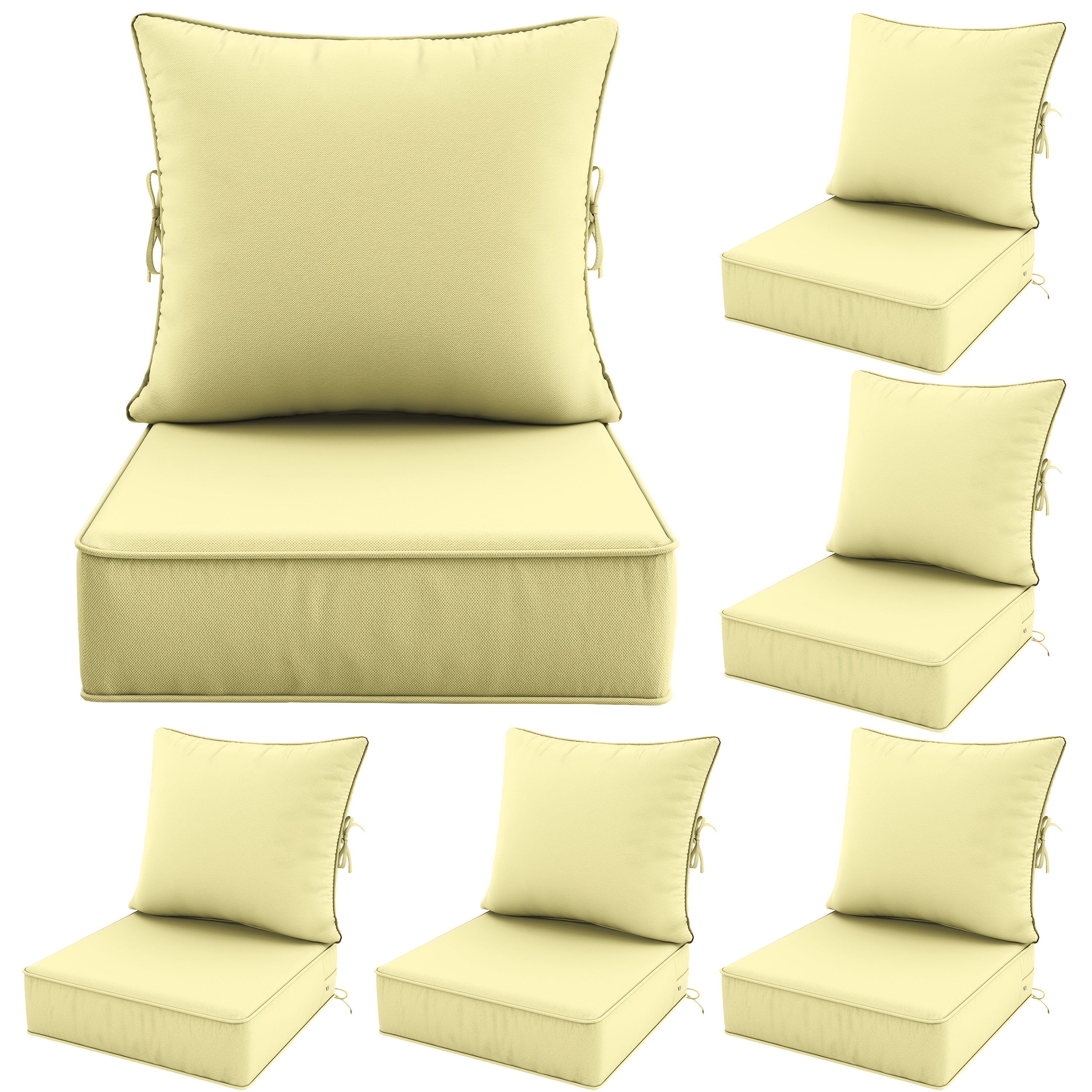Outdoor Cushion Set of 1pc\u002F2pcs\u002F4pcs\u002F6pcs - Thick 35D High-Density Foam Cushions Measuring 24*24*6.5 Inches, Featuring Quick Rebound, High Durability, And Easy Cleaning, Suitable for Outdoor Furniture Like Sofas And Patio Chairs
