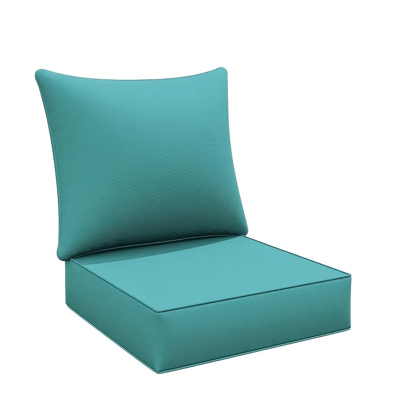 Thick Seat Cushion Set Of 24 Inches X 24 Inches X 6.5 Inches. Resistant to Fading, Easy to Clean, Water-resistant. Detachable Deep Seat Cushion And Back Cushion. Soft And Comfortable Cushions for Patios, Balconies, And Offices