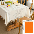1pc French-Style Light Luxury Elegant Tablecloth, Blue-Gray with Branches, Leaves, and Flowers. Suitable for Dining Room, Living Room, and Dining Table Decoration; Picnics, Camping, Weddings, Holiday Parties, Restaurants, and Buffets