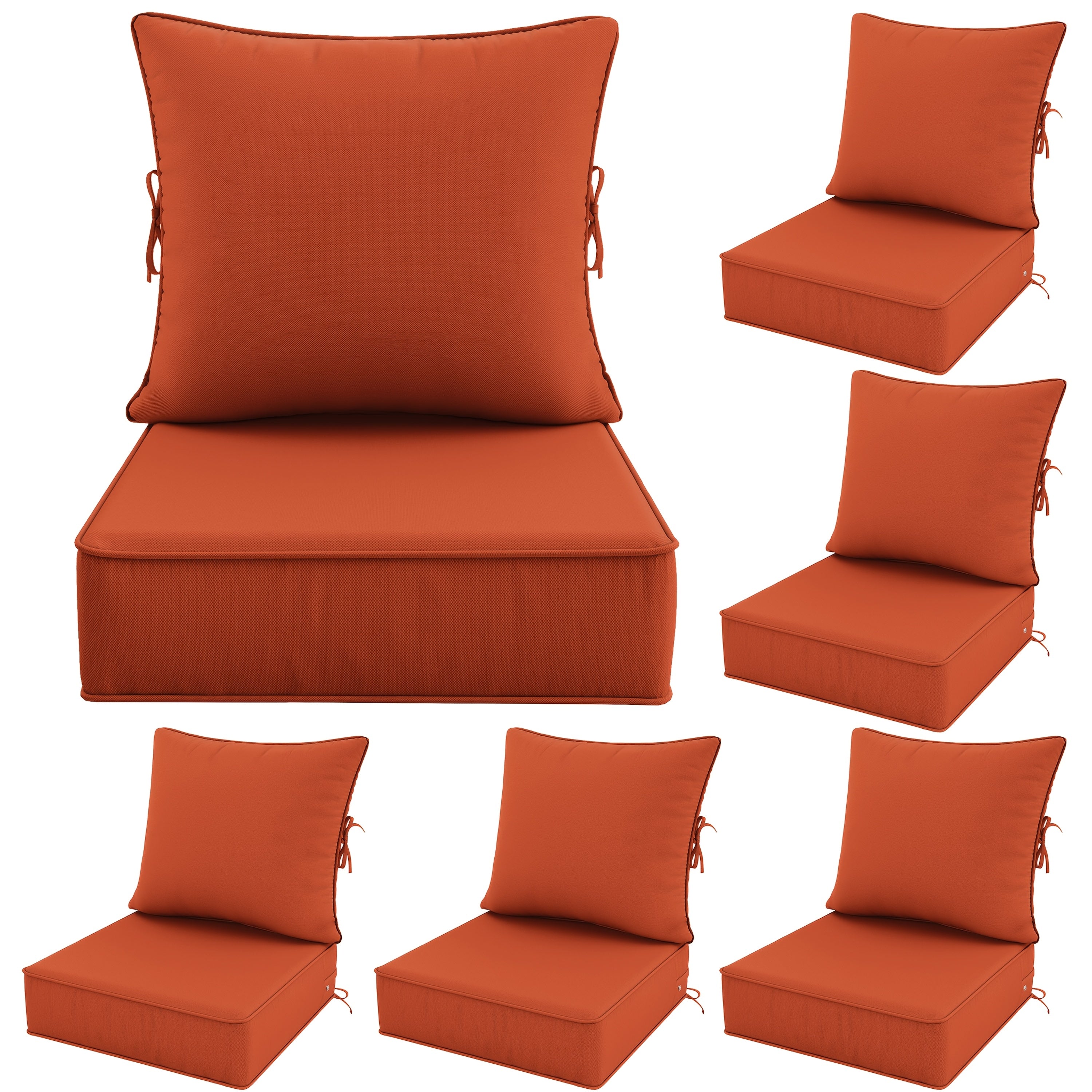 Outdoor Cushion Set of 1pc\u002F2pcs\u002F4pcs\u002F6pcs - Thick 35D High-Density Foam Cushions Measuring 24*24*6.5 Inches, Featuring Quick Rebound, High Durability, And Easy Cleaning, Suitable for Outdoor Furniture Like Sofas And Patio Chairs