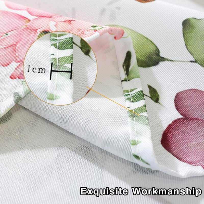 SASTYBALE Spring Summer Tablecloths for Rectangle Tables 84x60 Inch, Washable Watercolor Wildflower Green Floral Fabric Table Cloth, High Quality Runner Style Tablecloth for Picnic Dinner Outdoor