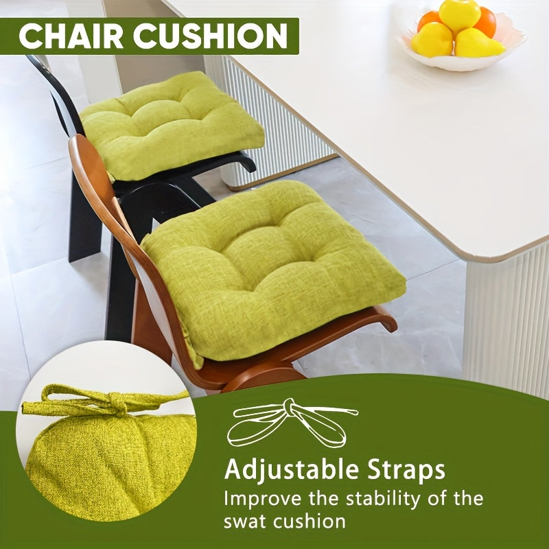 Soft Chair Cushions Set of 4 Soft Chair Cushions for Dining Chairs, Indoor Kitchen Chair Cushions with Ties, 15.3\