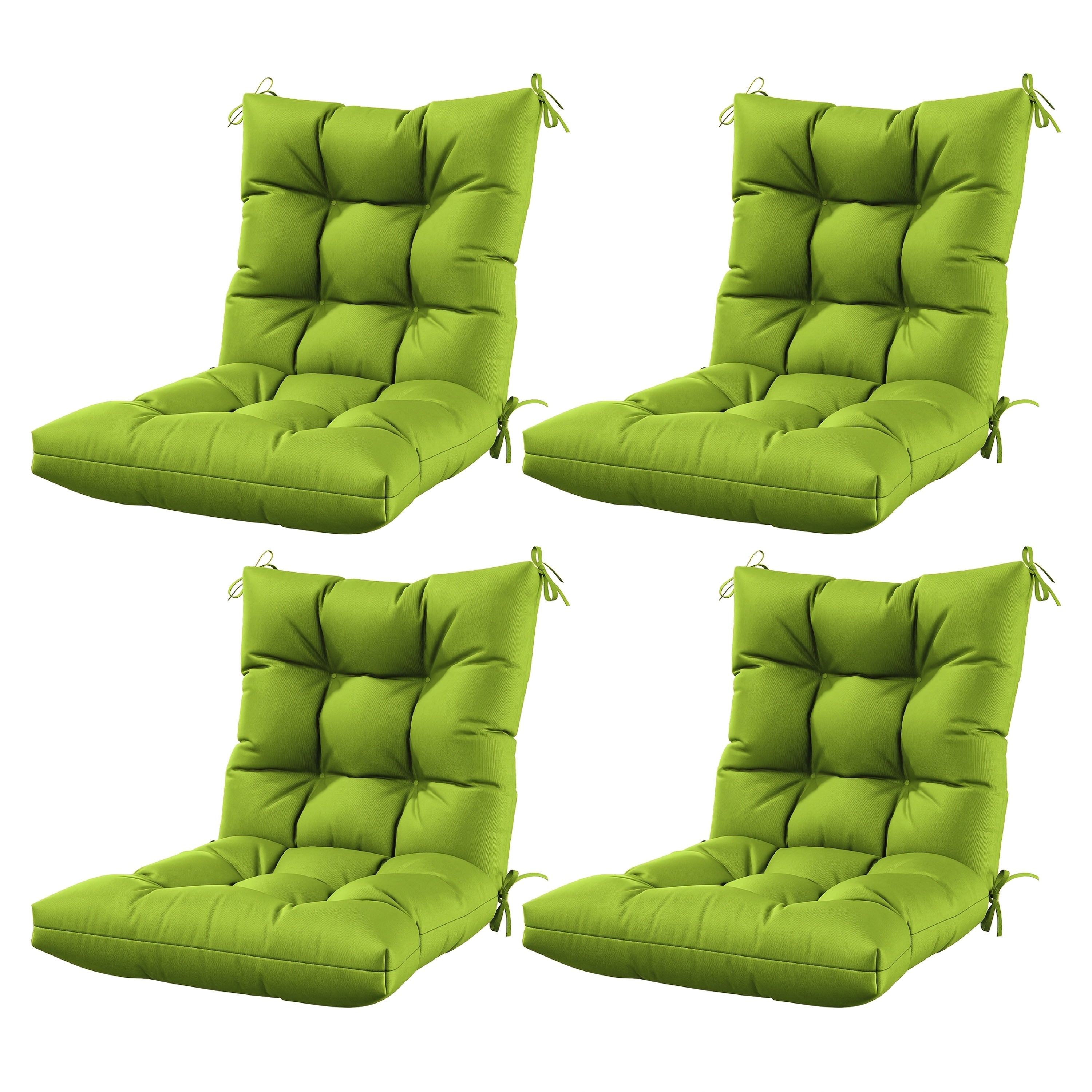 Set of 4 Outdoor Seat\u002FBack Cushions, 5 Inches Thick with High Elasticity, Fade-Resistant, Waterproof, And Durable Tufted Pads (With Ties).