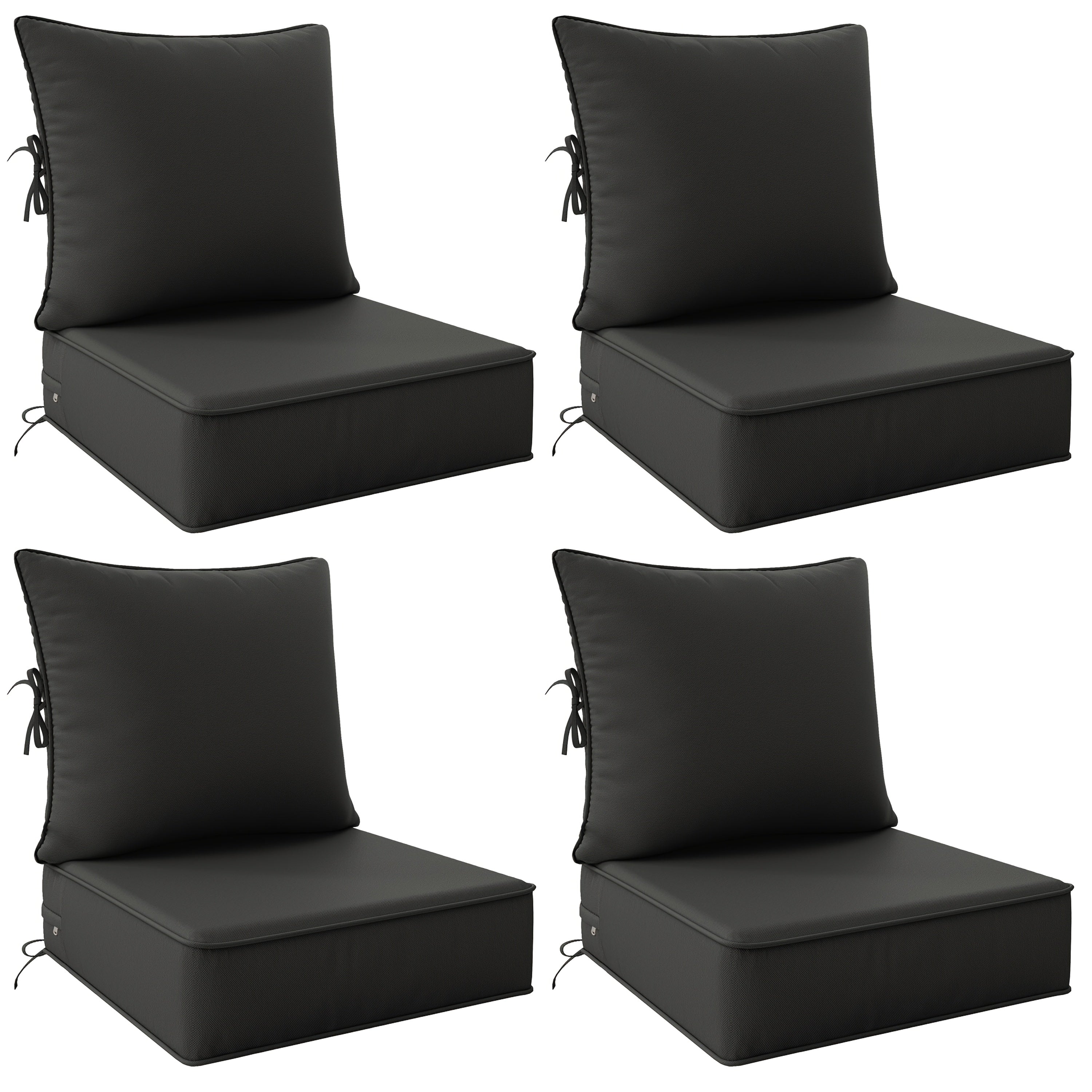 Outdoor Cushion Set of 1pc\u002F2pcs\u002F4pcs\u002F6pcs - Thick 35D High-Density Foam Cushions Measuring 24*24*6.5 Inches, Featuring Quick Rebound, High Durability, And Easy Cleaning, Suitable for Outdoor Furniture Like Sofas And Patio Chairs