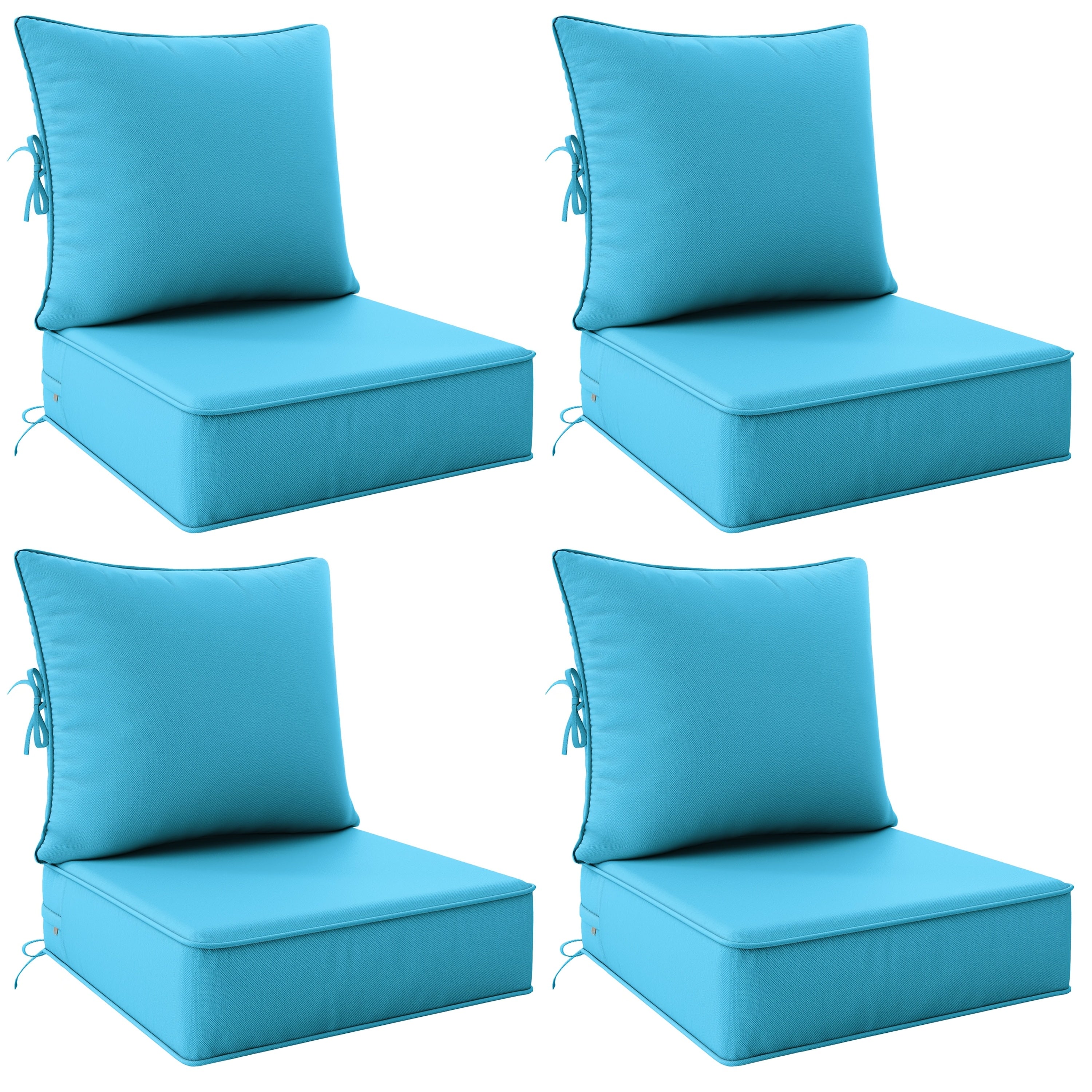 Outdoor Cushion Set of 1pc\u002F2pcs\u002F4pcs\u002F6pcs - Thick 35D High-Density Foam Cushions Measuring 24*24*6.5 Inches, Featuring Quick Rebound, High Durability, And Easy Cleaning, Suitable for Outdoor Furniture Like Sofas And Patio Chairs
