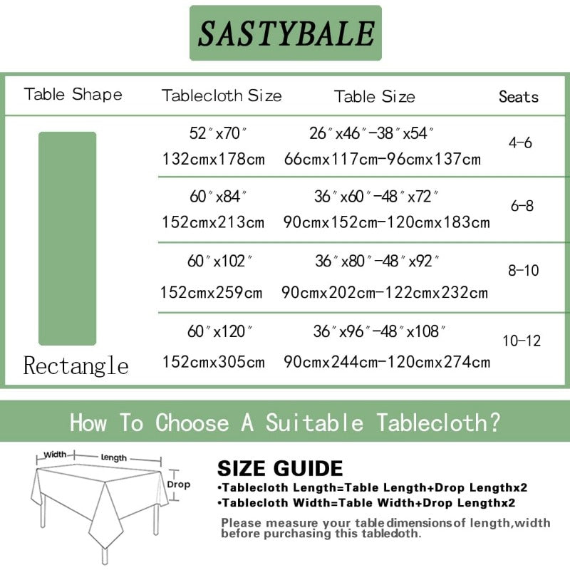 SASTYBALE Floral Tablecloth, 60 X 102 Inches, Spring\u002FSummer Wildflower Plain-Line Print, Washable, Wrinkle-Free, Elegant Texture, Rich Colors, Suitable for Decoration at Parties, Picnics, And Dinners