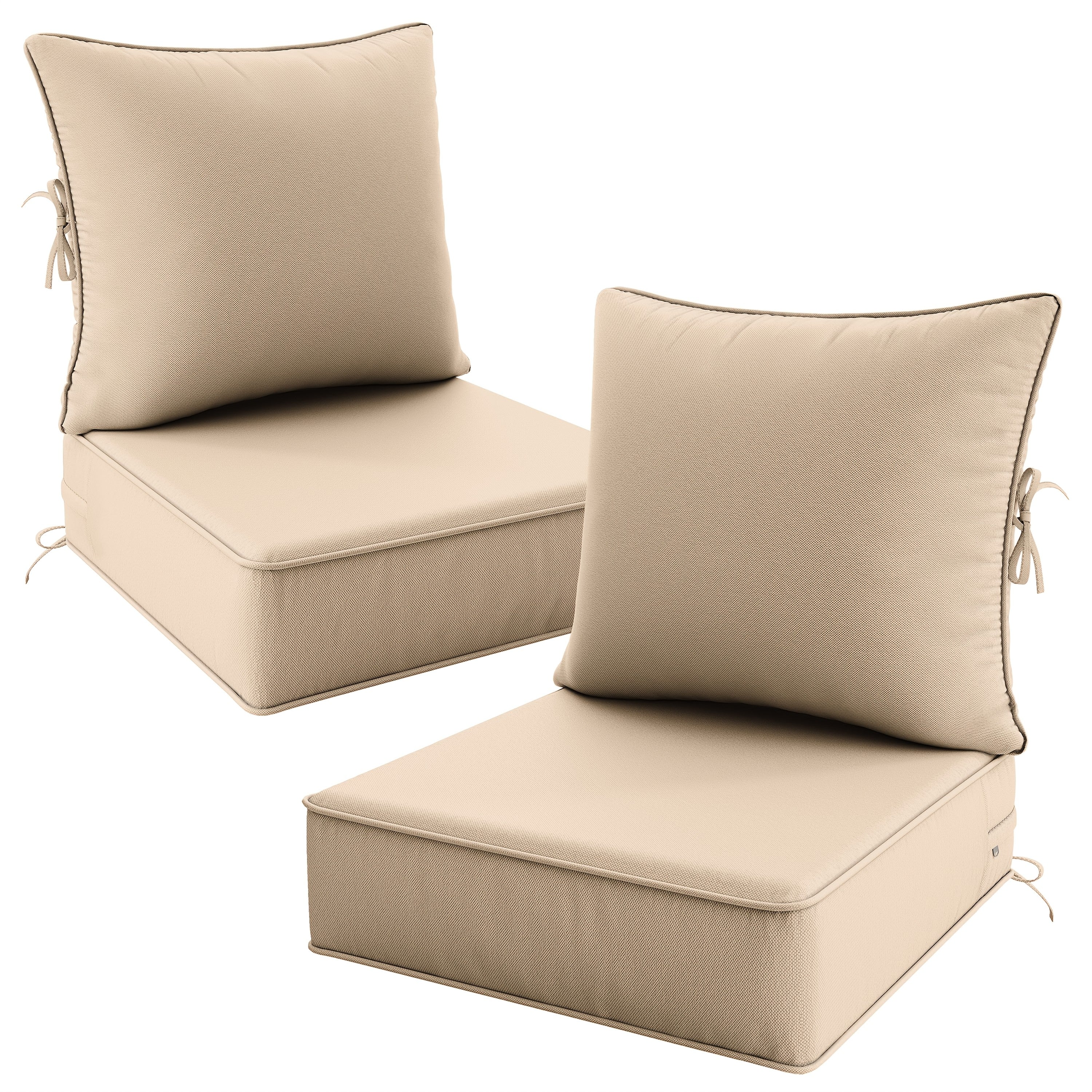Outdoor Cushion Set of 1pc\u002F2pcs\u002F4pcs\u002F6pcs - Thick 35D High-Density Foam Cushions Measuring 24*24*6.5 Inches, Featuring Quick Rebound, High Durability, And Easy Cleaning, Suitable for Outdoor Furniture Like Sofas And Patio Chairs