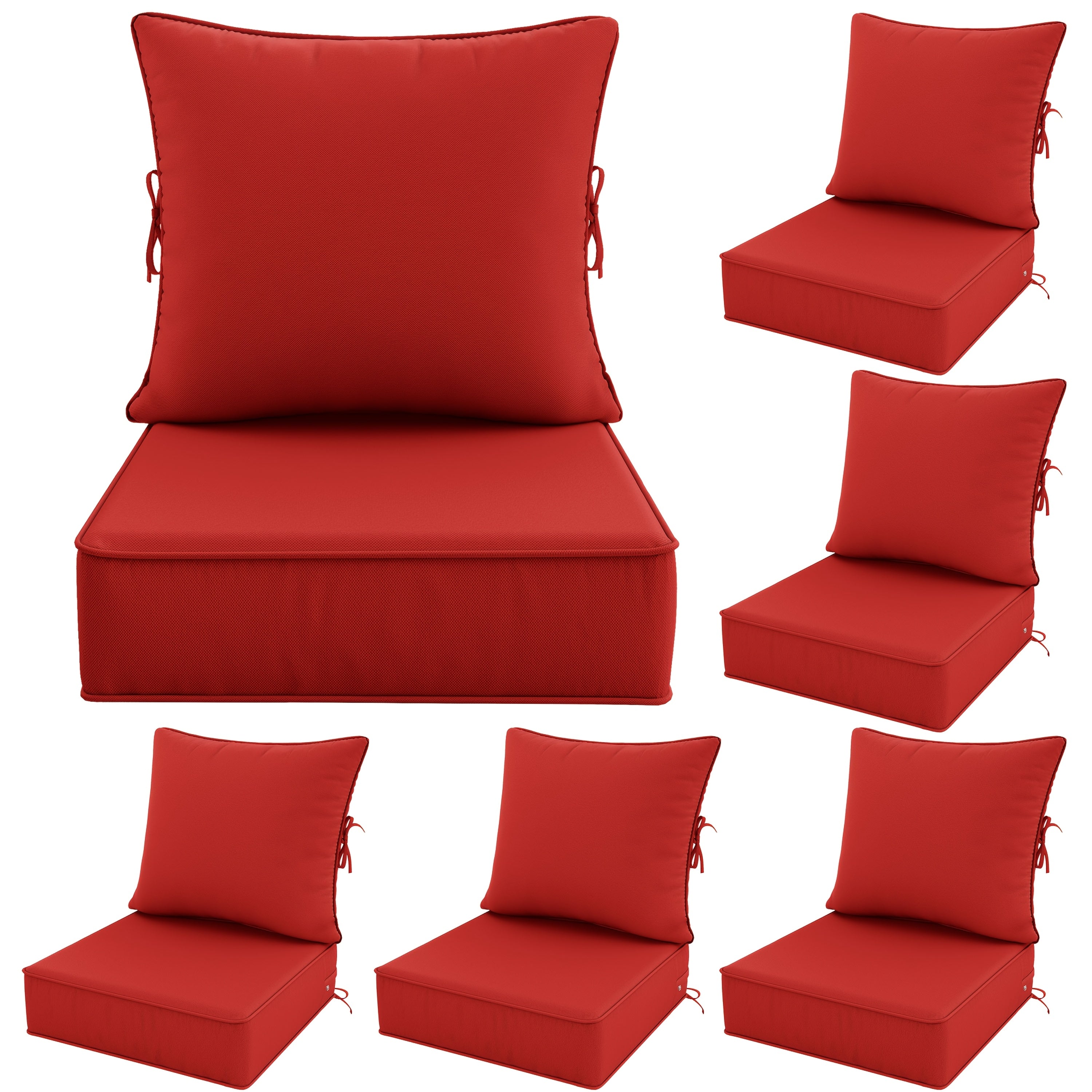 Outdoor Cushion Set of 1pc\u002F2pcs\u002F4pcs\u002F6pcs - Thick 35D High-Density Foam Cushions Measuring 24*24*6.5 Inches, Featuring Quick Rebound, High Durability, And Easy Cleaning, Suitable for Outdoor Furniture Like Sofas And Patio Chairs