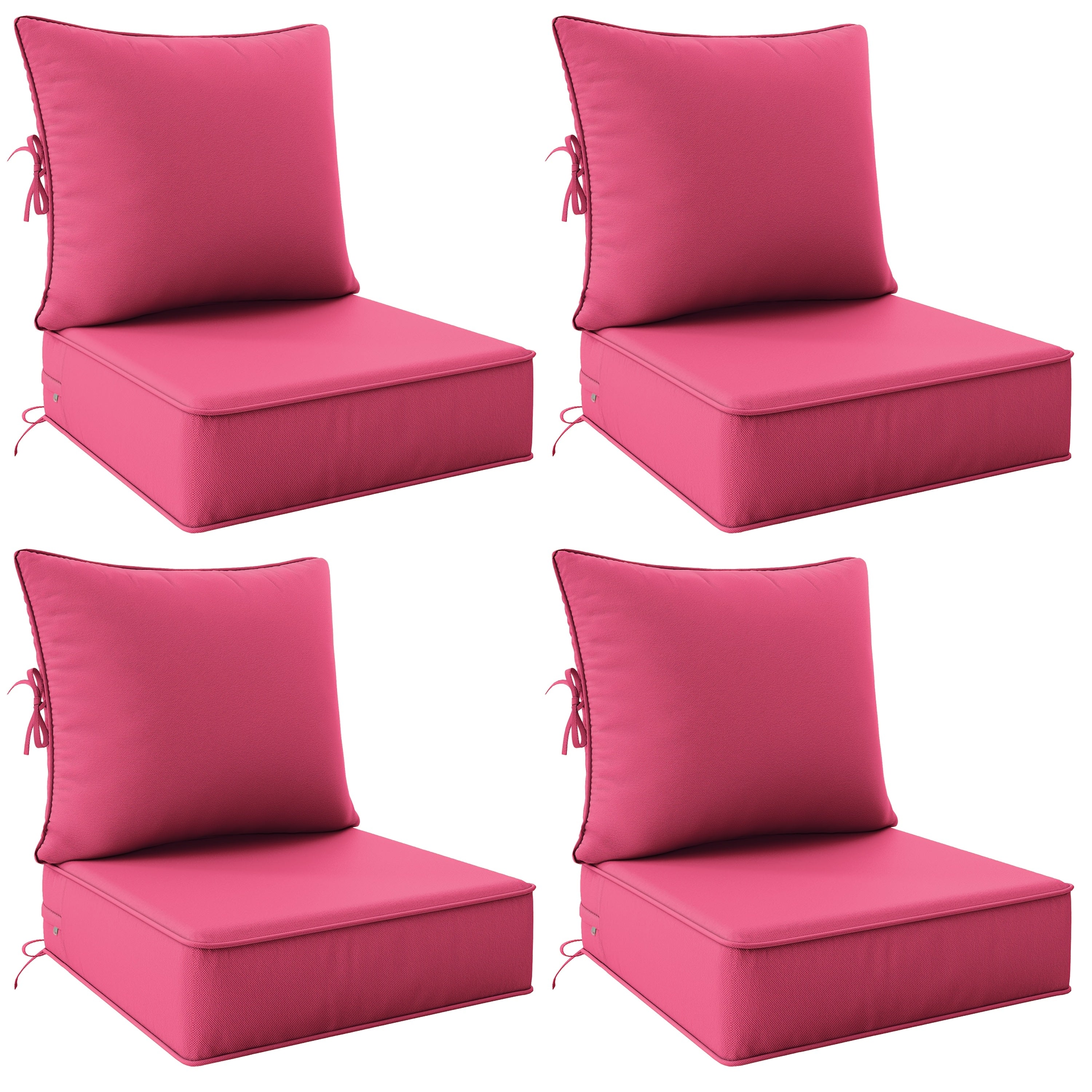 Outdoor Cushion Set of 1pc\u002F2pcs\u002F4pcs\u002F6pcs - Thick 35D High-Density Foam Cushions Measuring 24*24*6.5 Inches, Featuring Quick Rebound, High Durability, And Easy Cleaning, Suitable for Outdoor Furniture Like Sofas And Patio Chairs