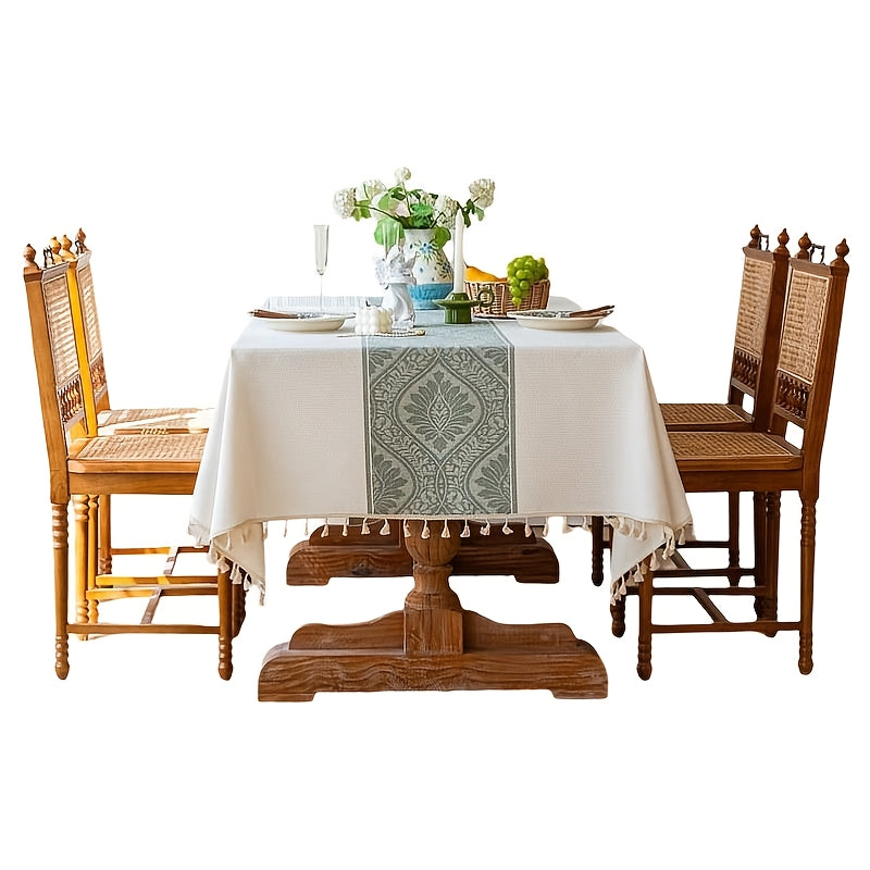 Jacquard Tassel Tablecloth