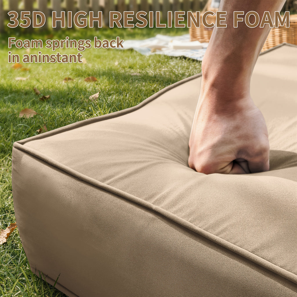 Outdoor Cushion Set of 1pc\u002F2pcs\u002F4pcs\u002F6pcs - Thick 35D High-Density Foam Cushions Measuring 24*24*6.5 Inches, Featuring Quick Rebound, High Durability, And Easy Cleaning, Suitable for Outdoor Furniture Like Sofas And Patio Chairs