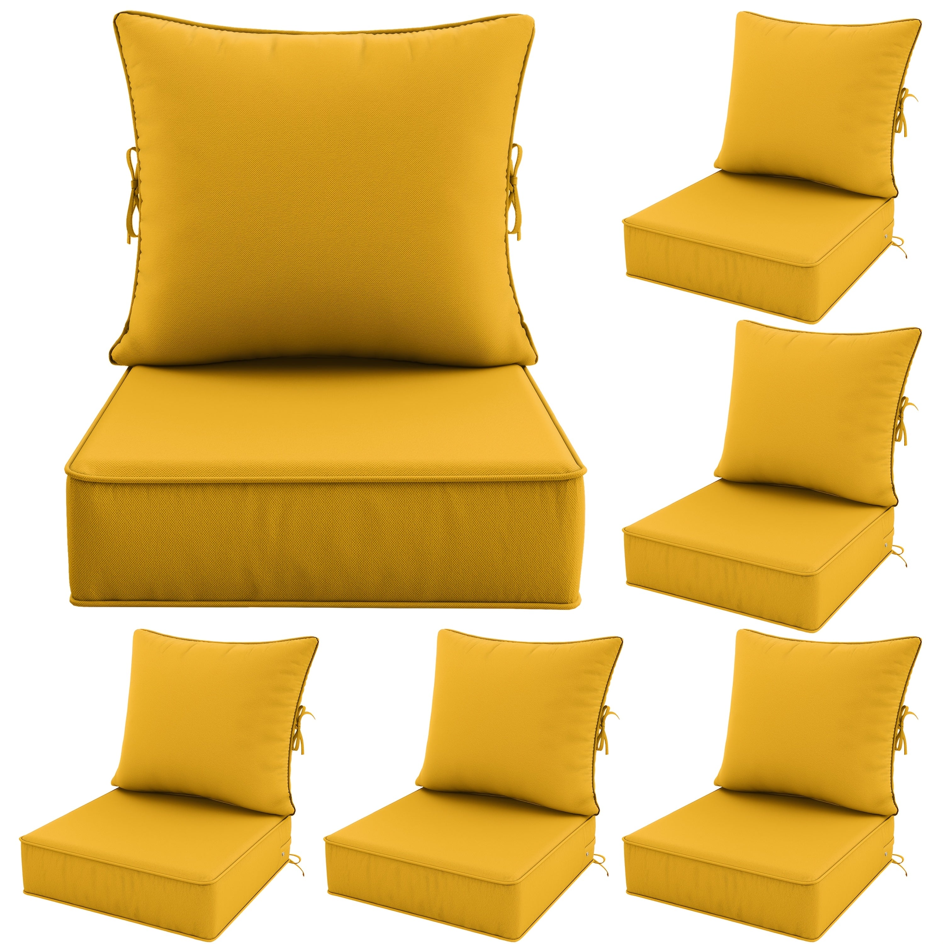 Outdoor Cushion Set of 1pc\u002F2pcs\u002F4pcs\u002F6pcs - Thick 35D High-Density Foam Cushions Measuring 24*24*6.5 Inches, Featuring Quick Rebound, High Durability, And Easy Cleaning, Suitable for Outdoor Furniture Like Sofas And Patio Chairs