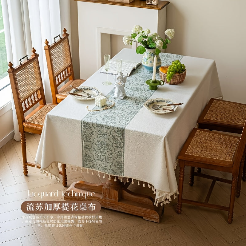 Jacquard Tassel Tablecloth