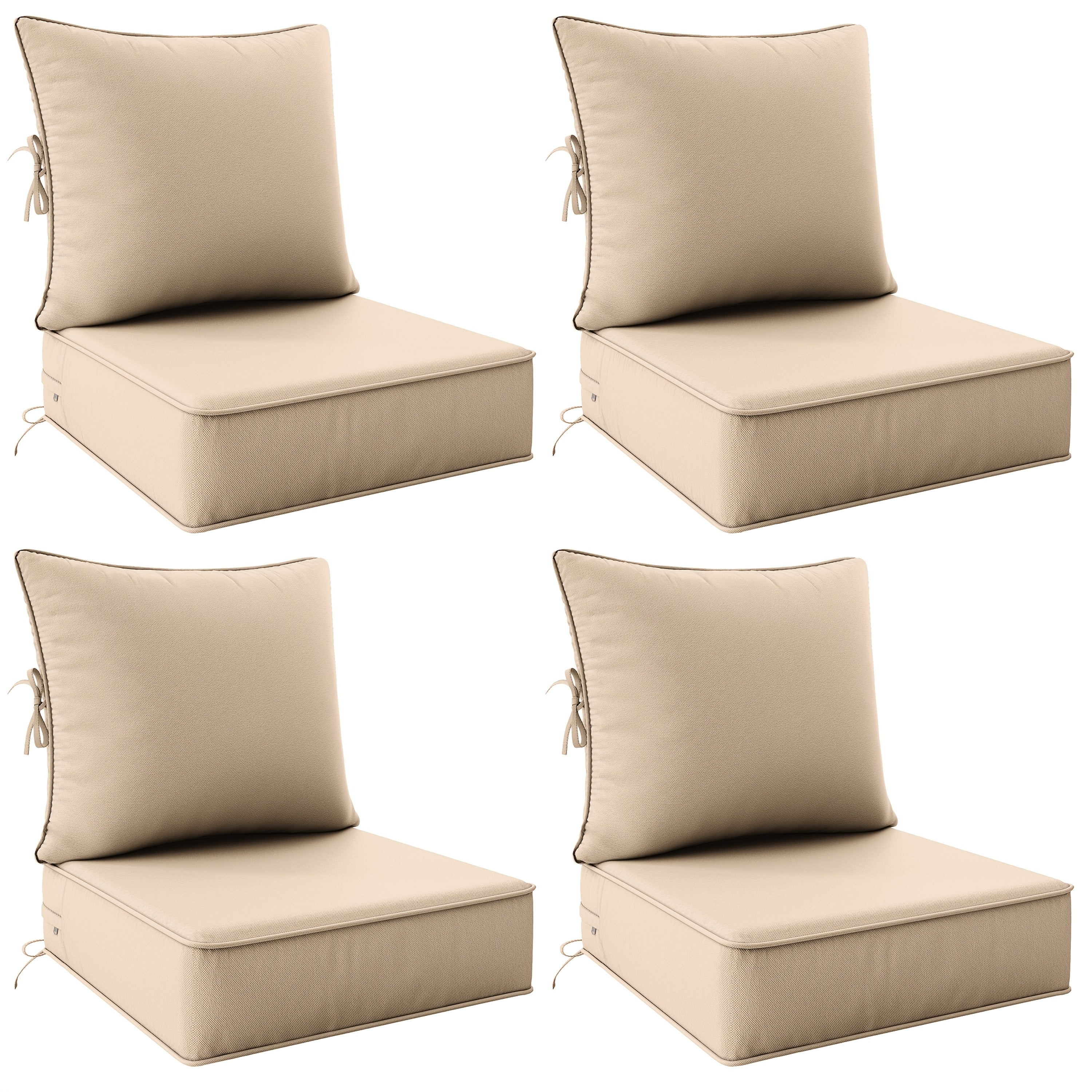 Outdoor Cushion Set of 1pc\u002F2pcs\u002F4pcs\u002F6pcs - Thick 35D High-Density Foam Cushions Measuring 24*24*6.5 Inches, Featuring Quick Rebound, High Durability, And Easy Cleaning, Suitable for Outdoor Furniture Like Sofas And Patio Chairs