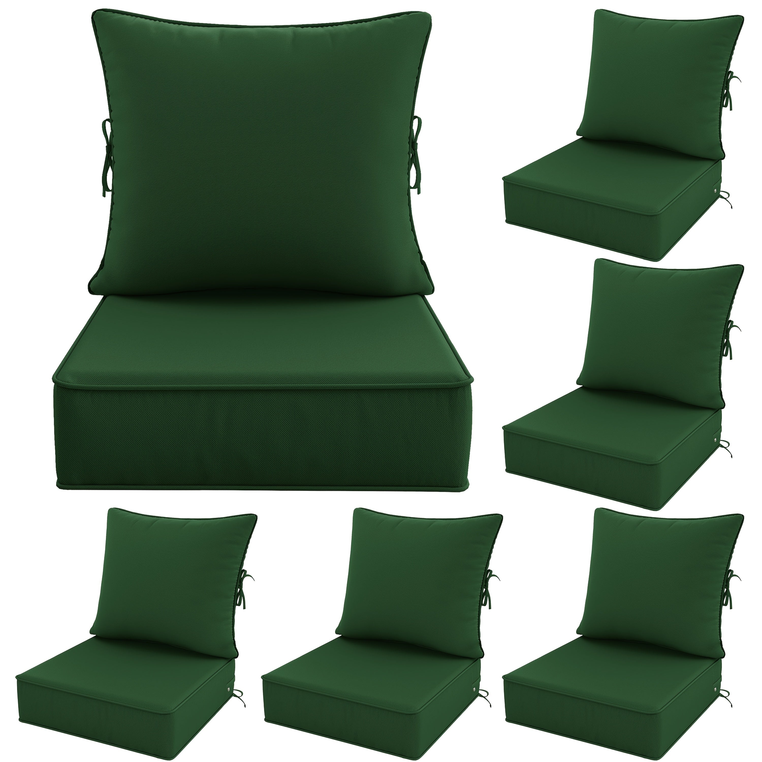 Outdoor Cushion Set of 1pc\u002F2pcs\u002F4pcs\u002F6pcs - Thick 35D High-Density Foam Cushions Measuring 24*24*6.5 Inches, Featuring Quick Rebound, High Durability, And Easy Cleaning, Suitable for Outdoor Furniture Like Sofas And Patio Chairs