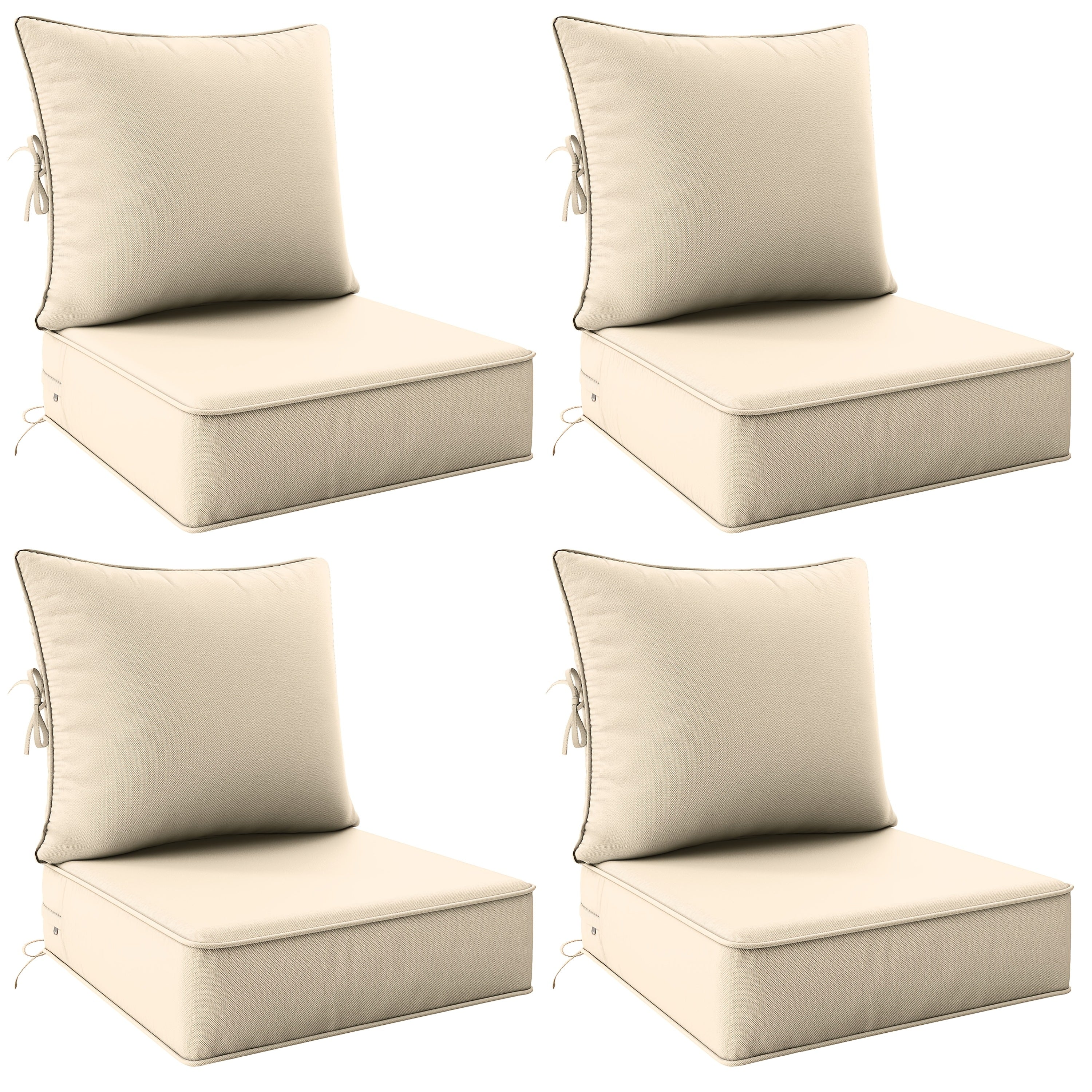 Outdoor Cushion Set of 1pc\u002F2pcs\u002F4pcs\u002F6pcs - Thick 35D High-Density Foam Cushions Measuring 24*24*6.5 Inches, Featuring Quick Rebound, High Durability, And Easy Cleaning, Suitable for Outdoor Furniture Like Sofas And Patio Chairs