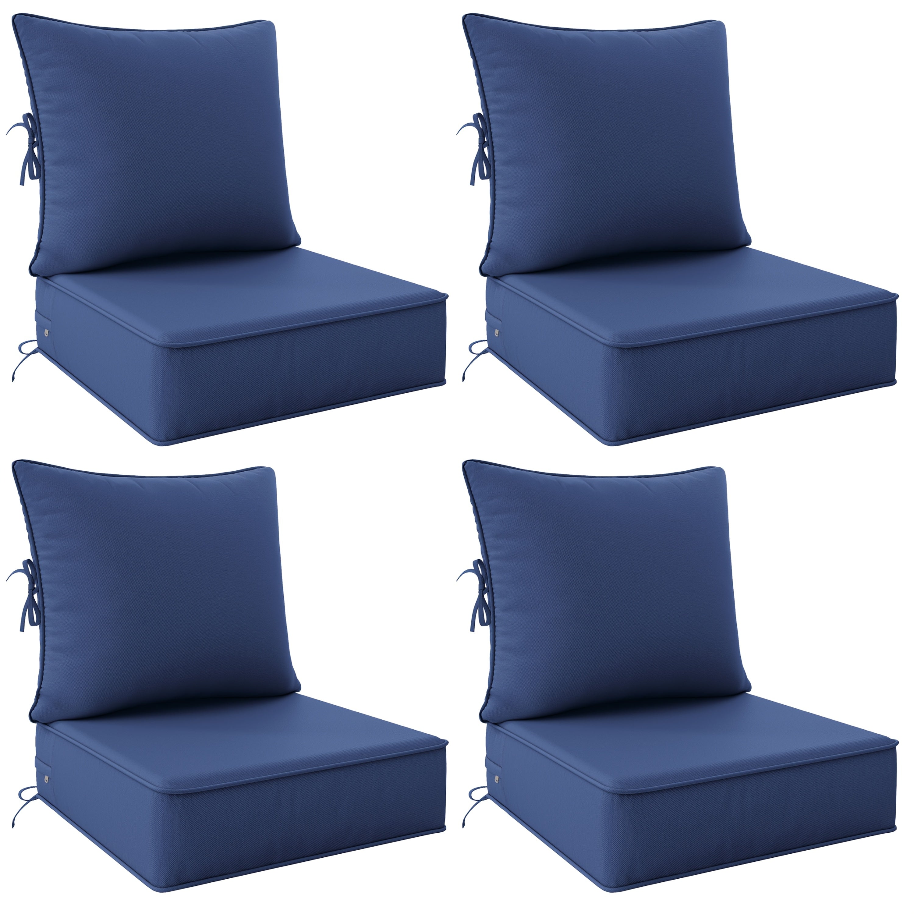 Outdoor Cushion Set of 1pc\u002F2pcs\u002F4pcs\u002F6pcs - Thick 35D High-Density Foam Cushions Measuring 24*24*6.5 Inches, Featuring Quick Rebound, High Durability, And Easy Cleaning, Suitable for Outdoor Furniture Like Sofas And Patio Chairs