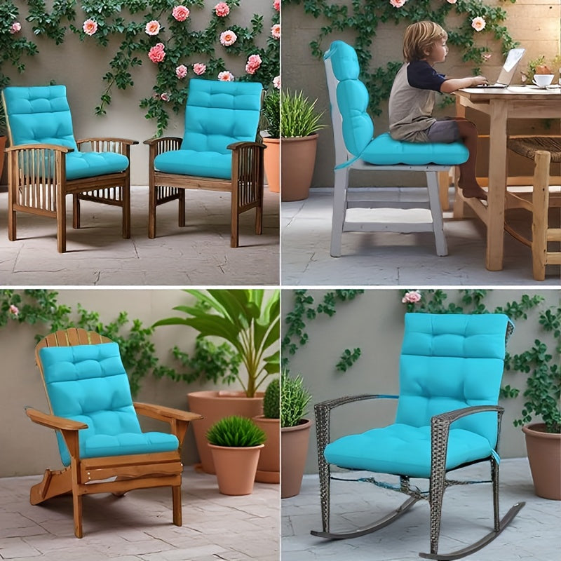 Set of 4 Single Strap Three-Section Round Dot Sturdy Outdoor Balcony Indoor Beach Rattan Chair Cushions with Soft And Comfortable Backrest.