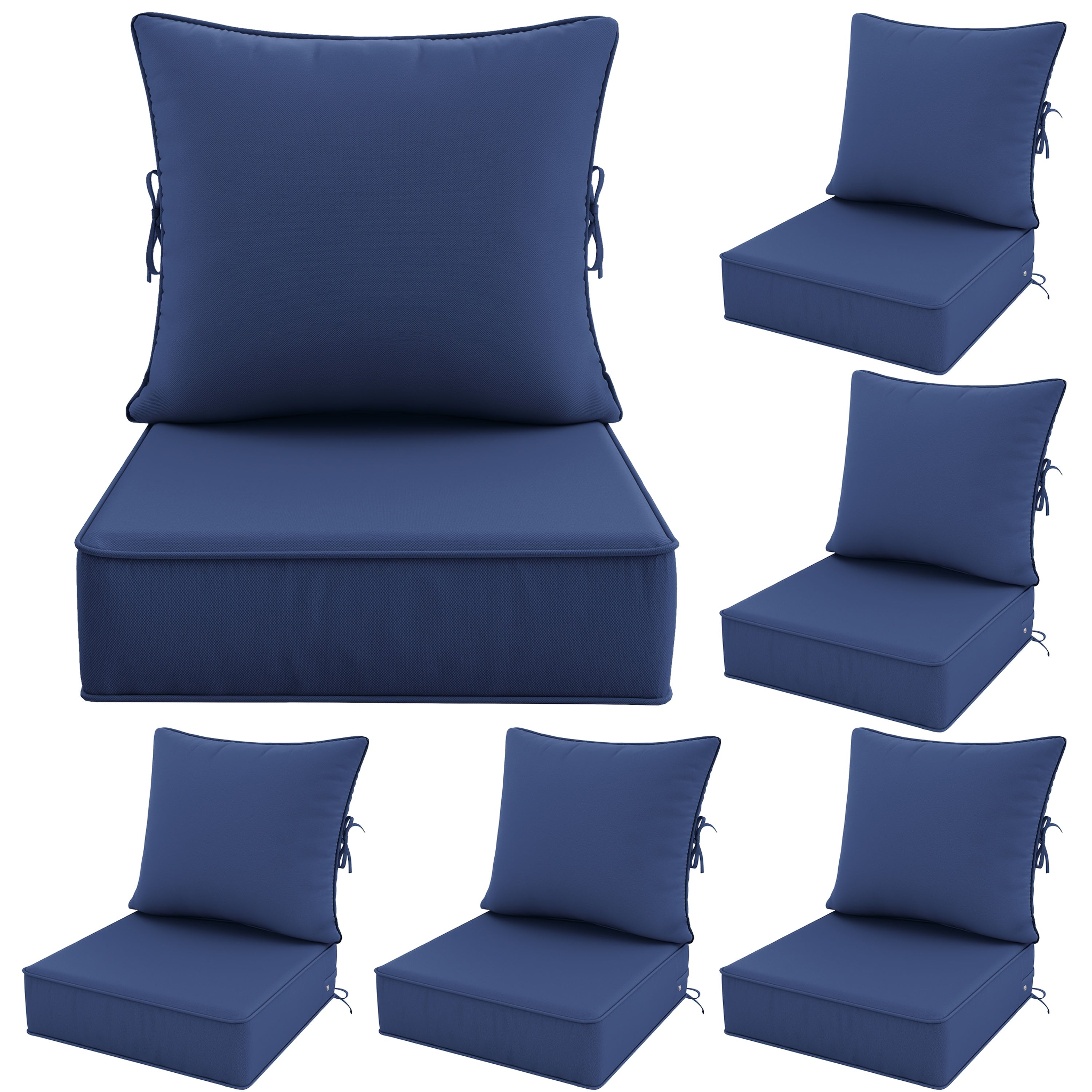Outdoor Cushion Set of 1pc\u002F2pcs\u002F4pcs\u002F6pcs - Thick 35D High-Density Foam Cushions Measuring 24*24*6.5 Inches, Featuring Quick Rebound, High Durability, And Easy Cleaning, Suitable for Outdoor Furniture Like Sofas And Patio Chairs