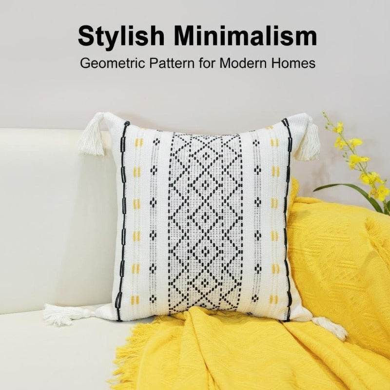 Jacquard Fringed Throw Pillow Simple Thickened Sofa Cushion Pillow Pillowcase