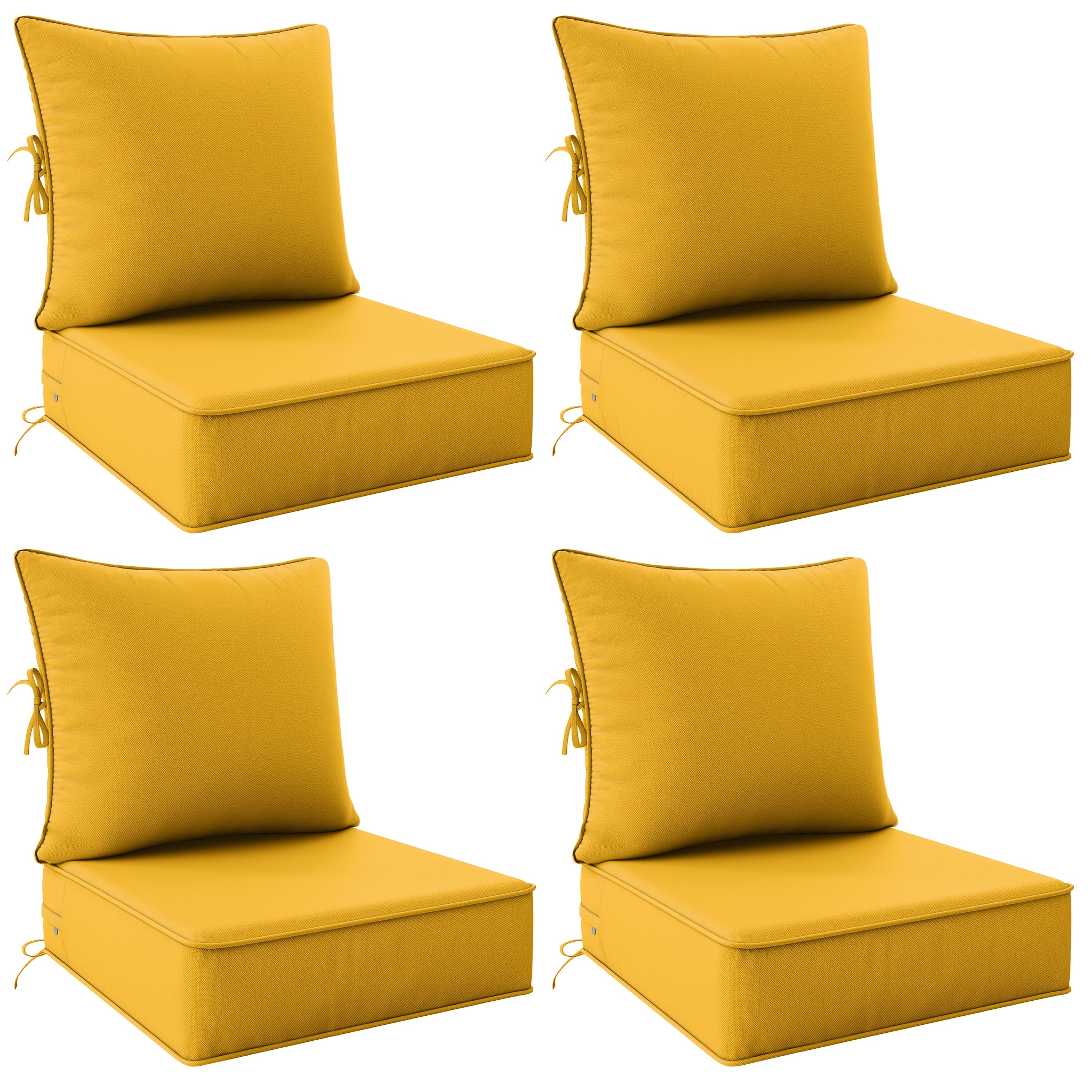 Outdoor Cushion Set of 1pc\u002F2pcs\u002F4pcs\u002F6pcs - Thick 35D High-Density Foam Cushions Measuring 24*24*6.5 Inches, Featuring Quick Rebound, High Durability, And Easy Cleaning, Suitable for Outdoor Furniture Like Sofas And Patio Chairs