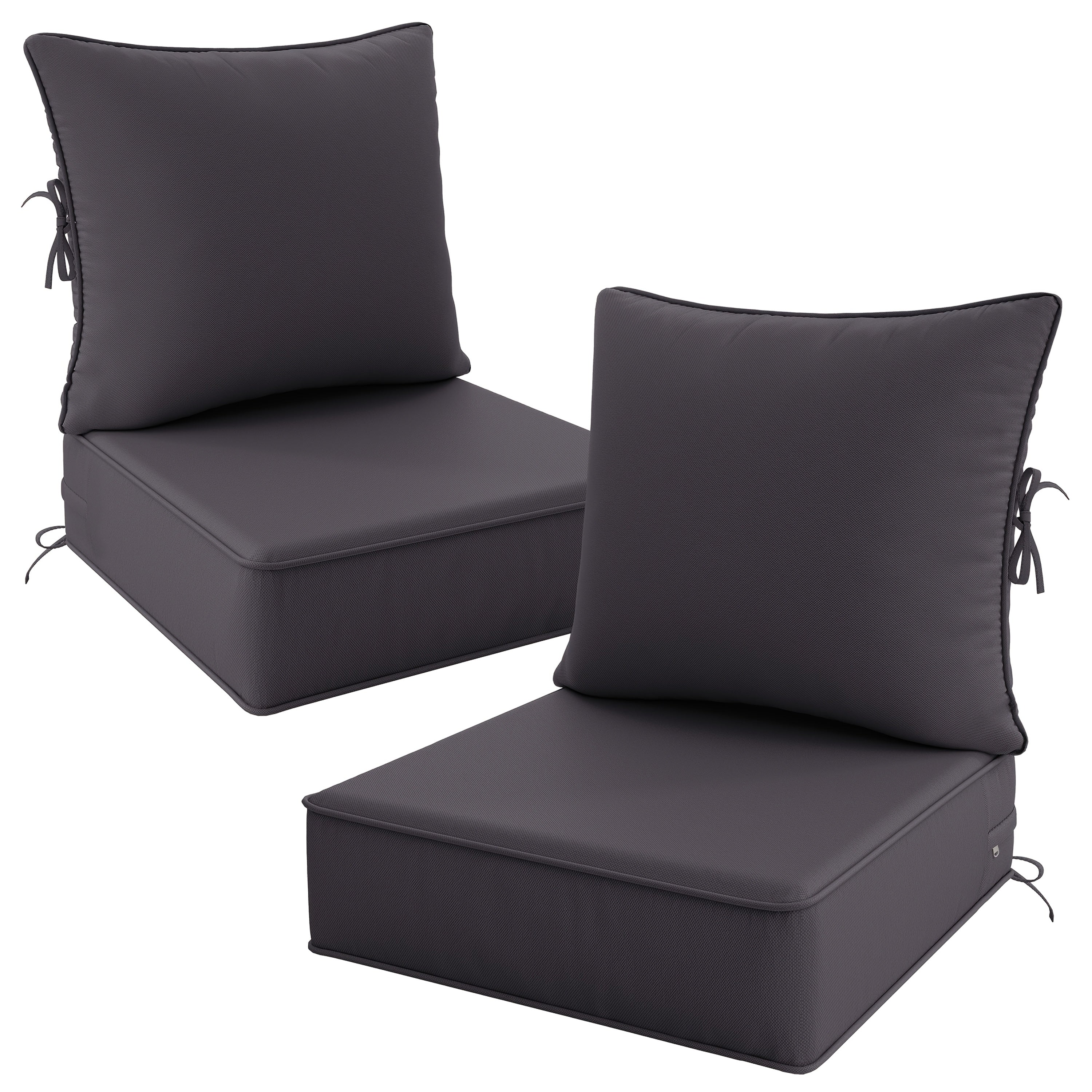 Outdoor Cushion Set of 1pc\u002F2pcs\u002F4pcs\u002F6pcs - Thick 35D High-Density Foam Cushions Measuring 24*24*6.5 Inches, Featuring Quick Rebound, High Durability, And Easy Cleaning, Suitable for Outdoor Furniture Like Sofas And Patio Chairs