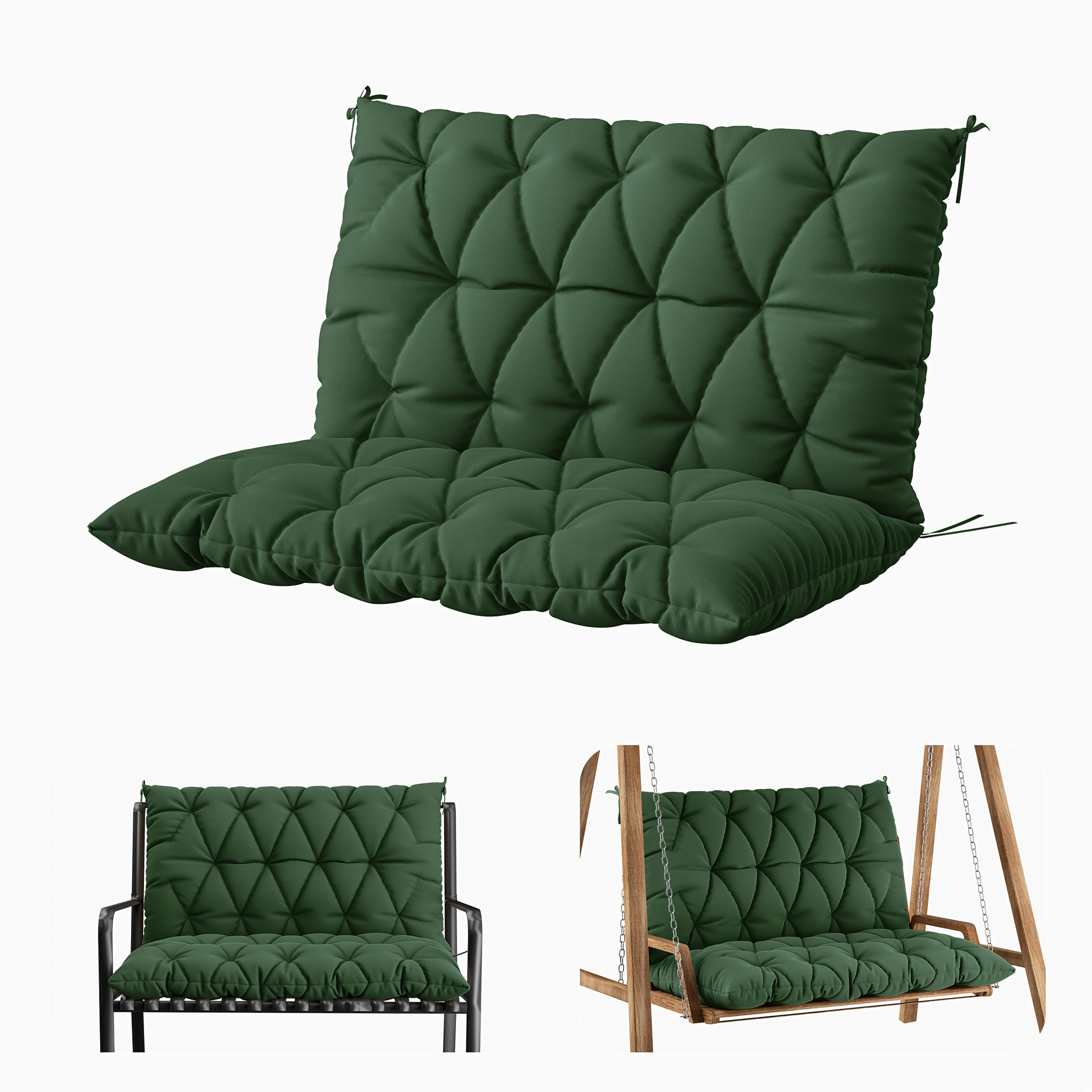 1pc Outdoor Swing Cushion With Backrest, 47x40 Inches, 5 Inches Thick, Waterproof Chair Cushion For Outdoor Furniture, 2-3 Seat Replaceable 5 Inch Swing Cushion, Great For Backyard, Garden, Etc., 19 Colors Available, Cushion Only
