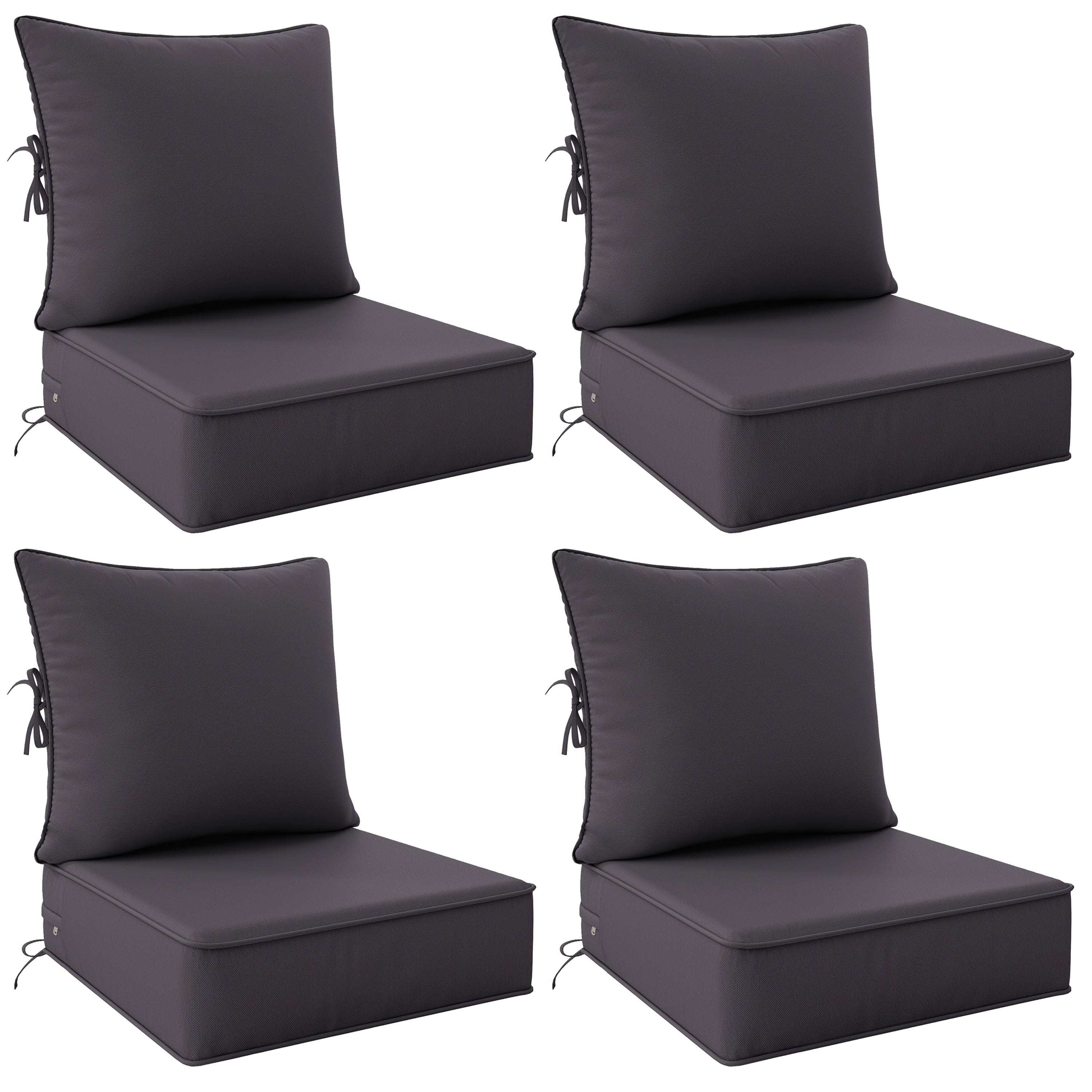 Outdoor Cushion Set of 1pc\u002F2pcs\u002F4pcs\u002F6pcs - Thick 35D High-Density Foam Cushions Measuring 24*24*6.5 Inches, Featuring Quick Rebound, High Durability, And Easy Cleaning, Suitable for Outdoor Furniture Like Sofas And Patio Chairs