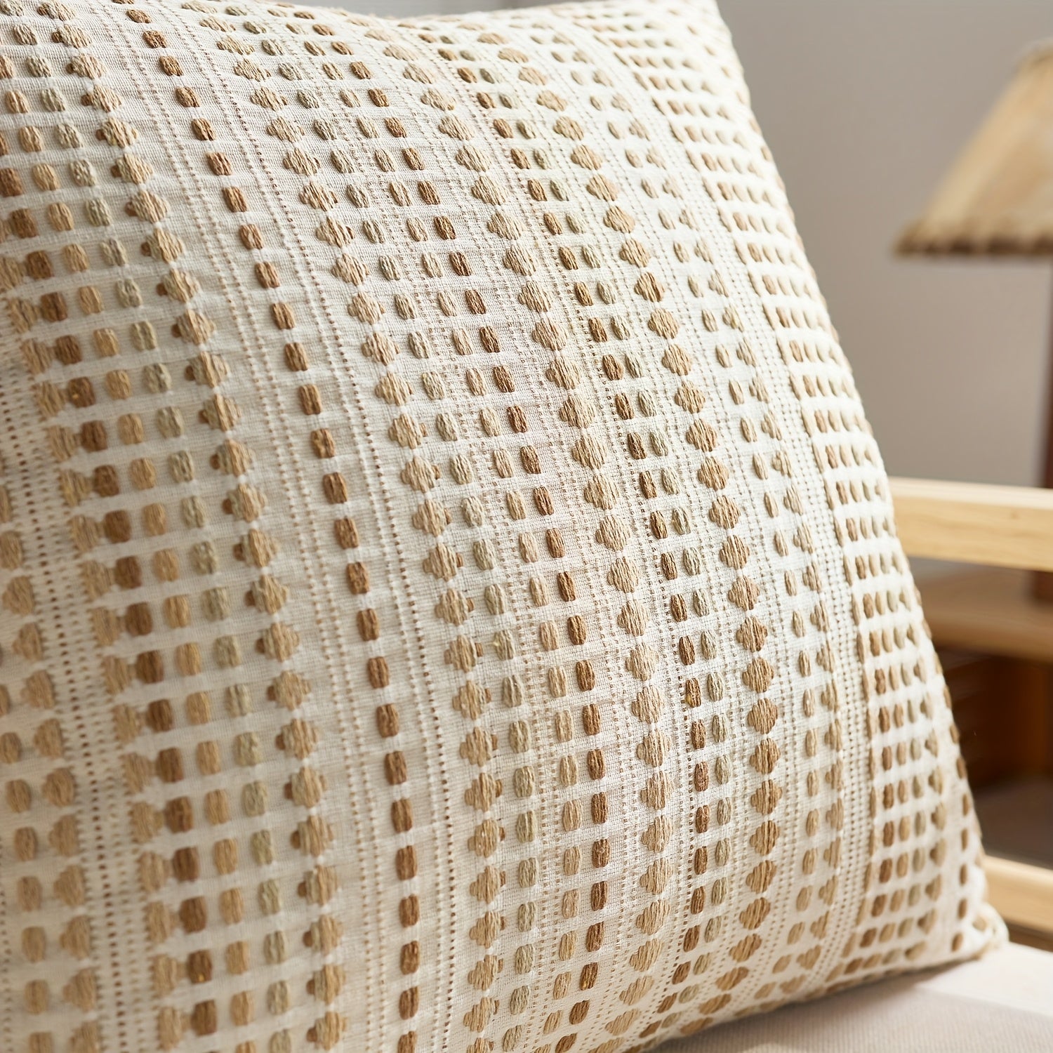 2pcs Nordic Modern And Easy Yarn-Dyed Polka Throw Pillow Cover, Light Luxury Style Home Soft Decoration Living Room Sofa Cushion Cover, Detachable And Washable, Suitable for All Seasons, Suitable for Various Room Types, 5 Colors And 5 Sizes