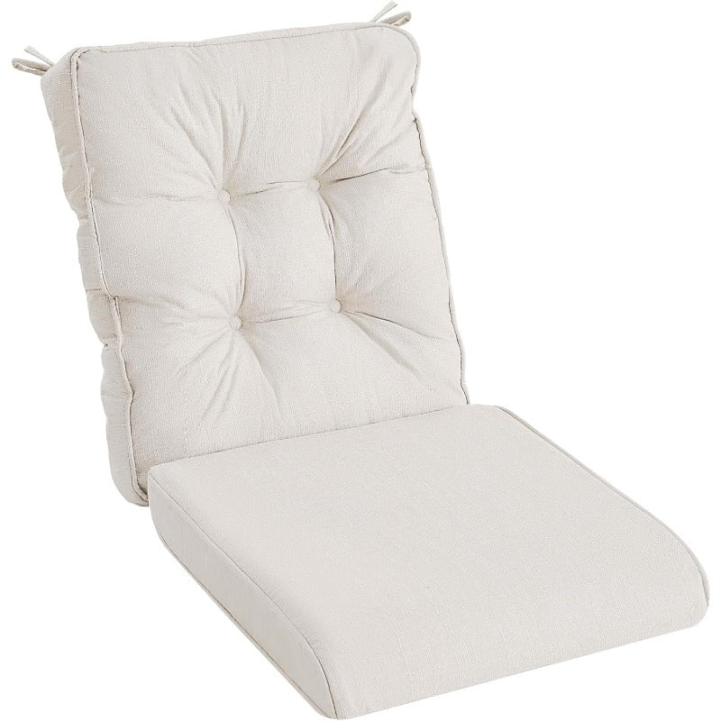 Rocking Chair Cushion Set Outdoor Rocker Cushions Indoor Thick Foam Seat Pads Water Resistant Durable Patio Furniture Chair Cushion with Ties Beige, Lounge Cushions Outdoor, Outdoor Furniture Cushion Covers, Cushions for Outdoor Furniture