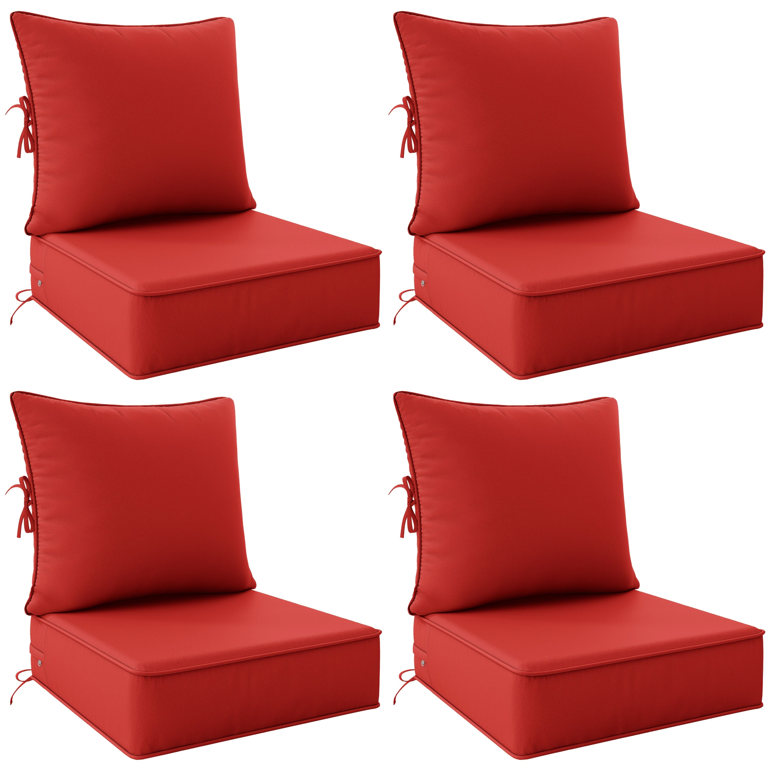 Outdoor Cushion Set of 1pc\u002F2pcs\u002F4pcs\u002F6pcs - Thick 35D High-Density Foam Cushions Measuring 24*24*6.5 Inches, Featuring Quick Rebound, High Durability, And Easy Cleaning, Suitable for Outdoor Furniture Like Sofas And Patio Chairs