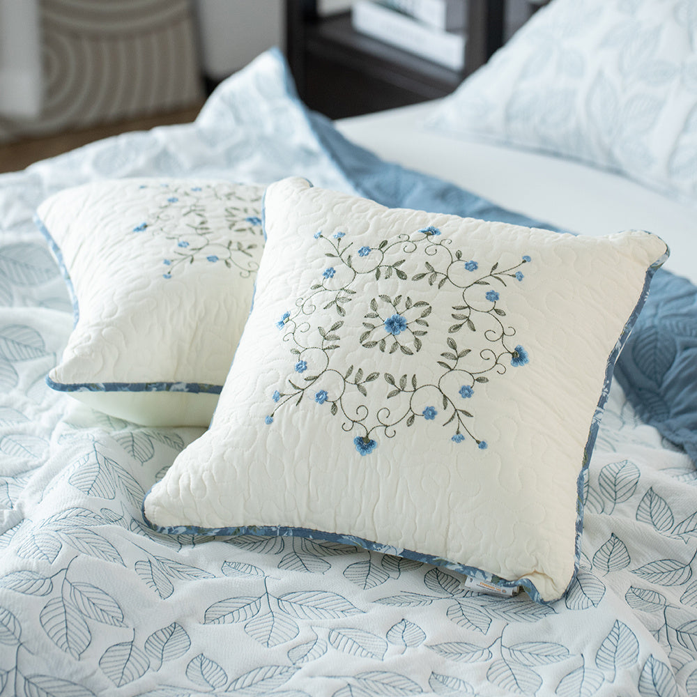 1pc Luxurious Cotton Stitched Embroidery Cushion - Soft Decorative Throw Pillow for Home, Bedroom, College Dorm, Camper, RV and Guestroom - - Machine Washable