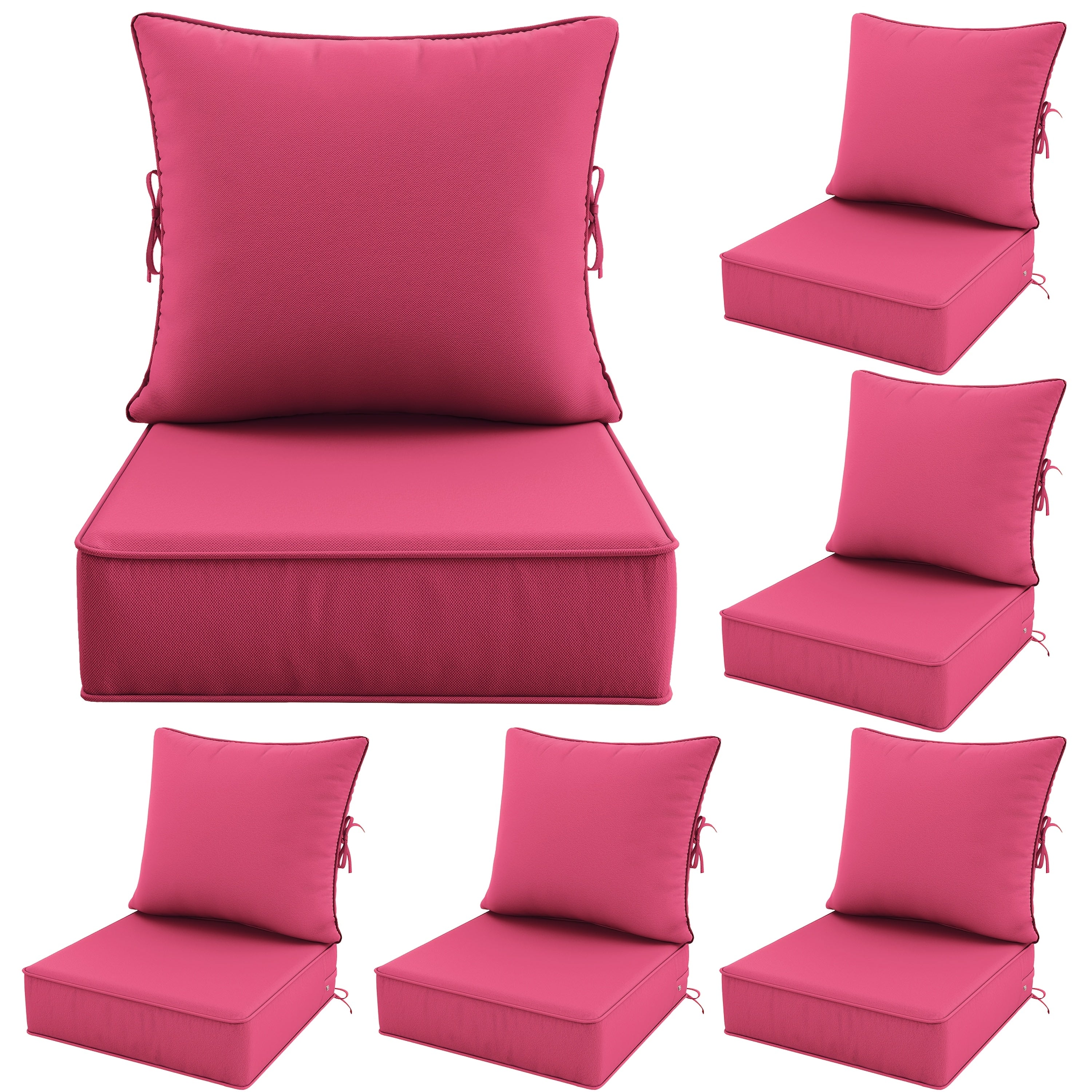 Outdoor Cushion Set of 1pc\u002F2pcs\u002F4pcs\u002F6pcs - Thick 35D High-Density Foam Cushions Measuring 24*24*6.5 Inches, Featuring Quick Rebound, High Durability, And Easy Cleaning, Suitable for Outdoor Furniture Like Sofas And Patio Chairs